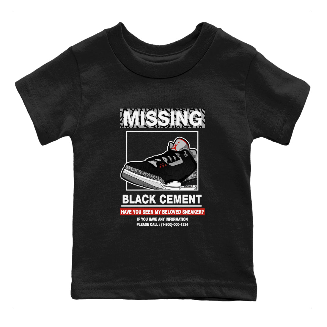 Missing snkmatch snkmatch Tees Kids - Air Jordan 3 Black Cement