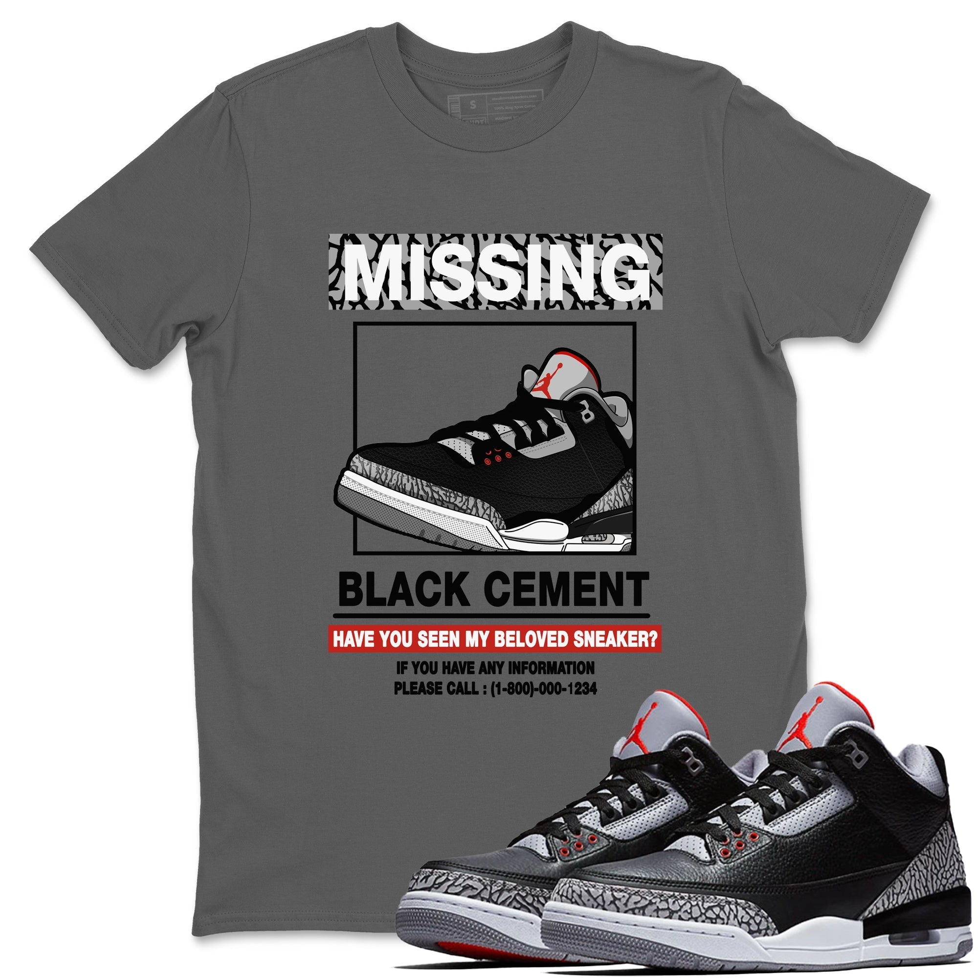 Missing snkmatch snkmatch Tees - Air Jordan 3 Black Cement