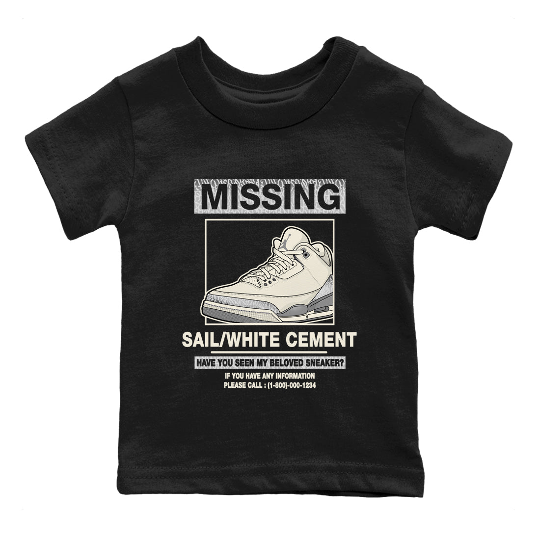 Missing snkmatch snkmatch Tees Kids - Air Jordan 3 Sail and Cement Grey
