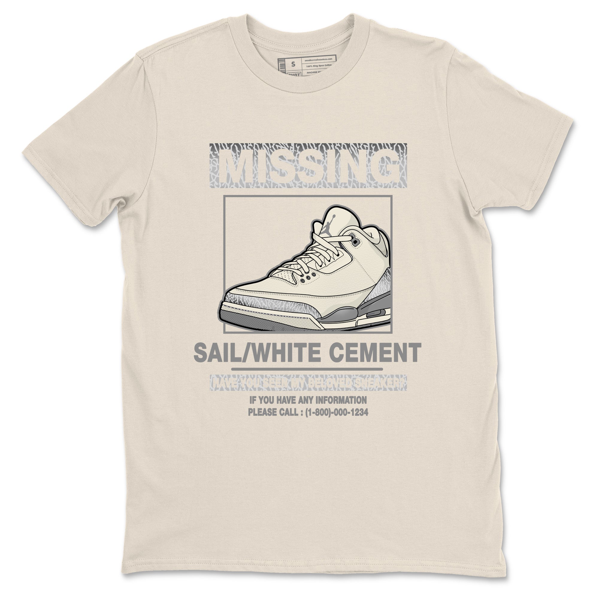 Missing snkmatch snkmatch Tees - Air Jordan 3 Sail and Cement Grey