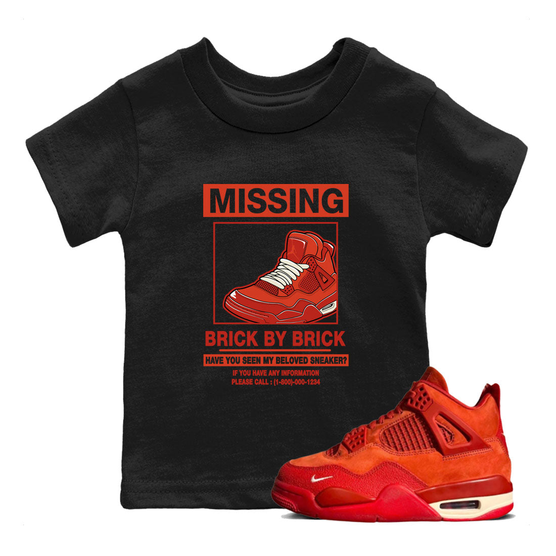Missing snkmatch snkmatch Tees Kids - Air Jordan 4 Brick By Brick