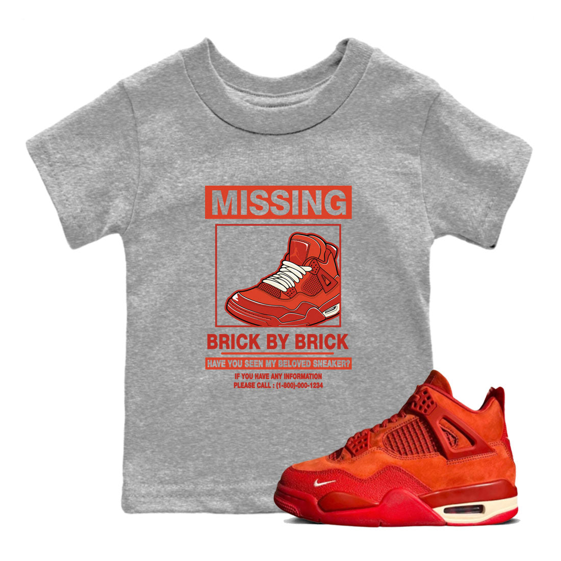 Missing snkmatch snkmatch Tees Kids - Air Jordan 4 Brick By Brick