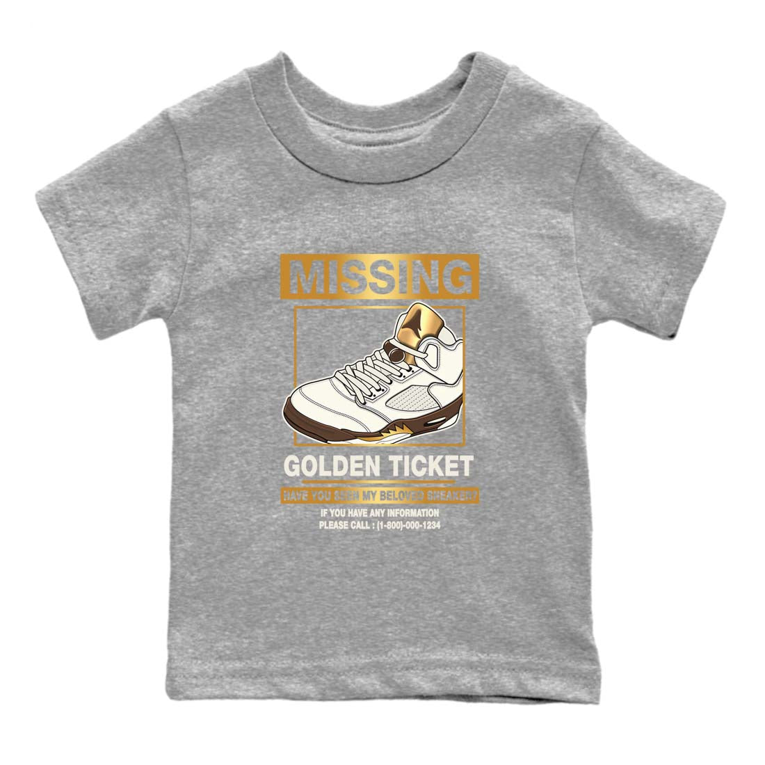 Missing snkmatch snkmatch Tees Kids - Air Jordan 5 Golden Ticket