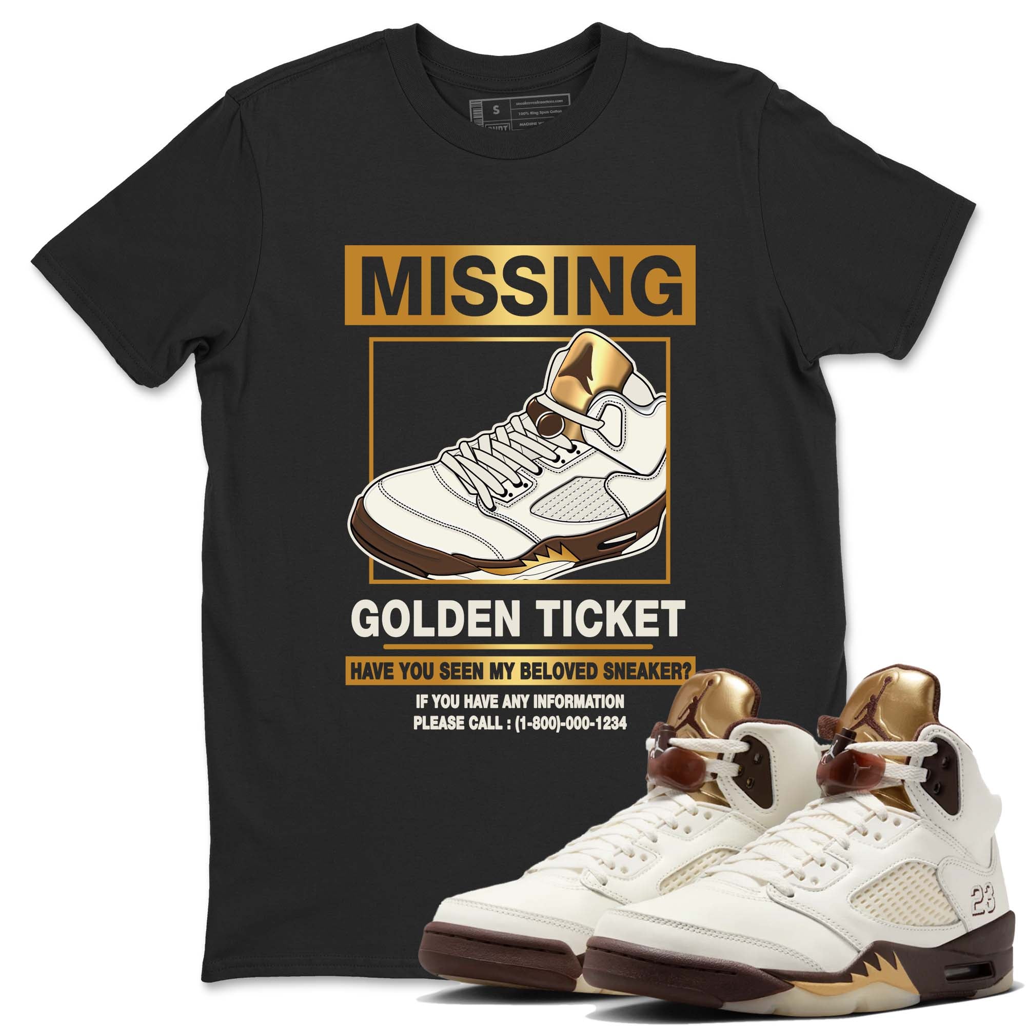 Missing snkmatch snkmatch Tees - Air Jordan 5 Golden Ticket