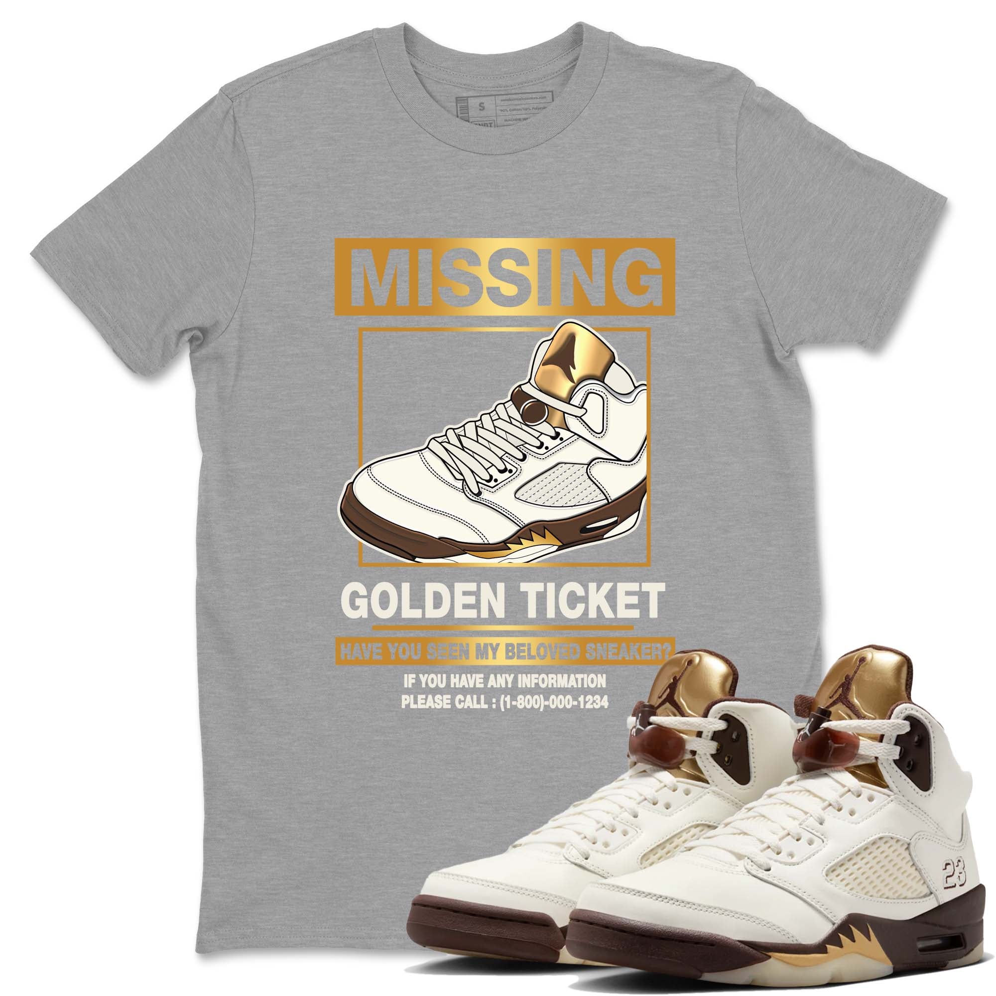 Missing snkmatch snkmatch Tees - Air Jordan 5 Golden Ticket