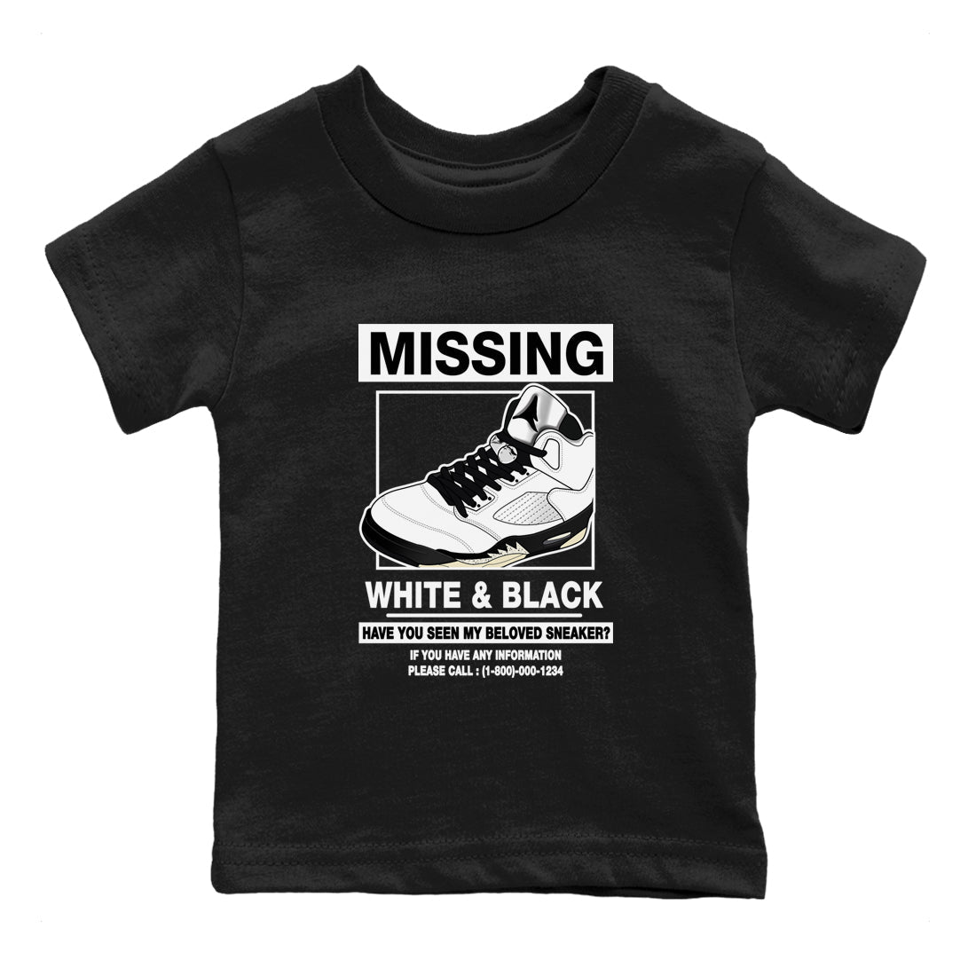 Missing snkmatch snkmatch Tees Kids - Air Jordan 5 White Black