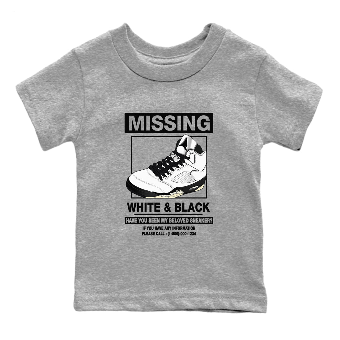Missing snkmatch snkmatch Tees Kids - Air Jordan 5 White Black