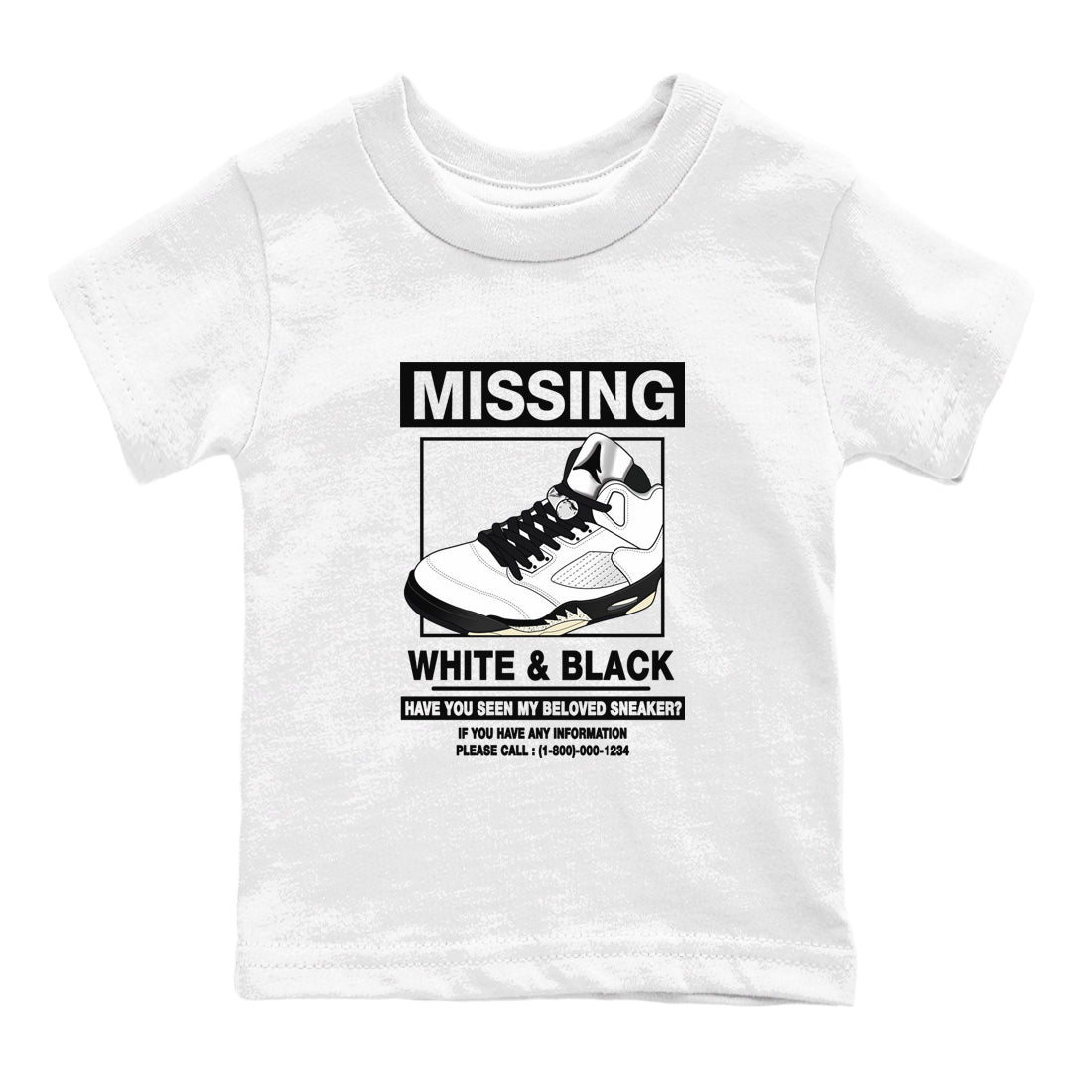 Missing snkmatch snkmatch Tees Kids - Air Jordan 5 White Black