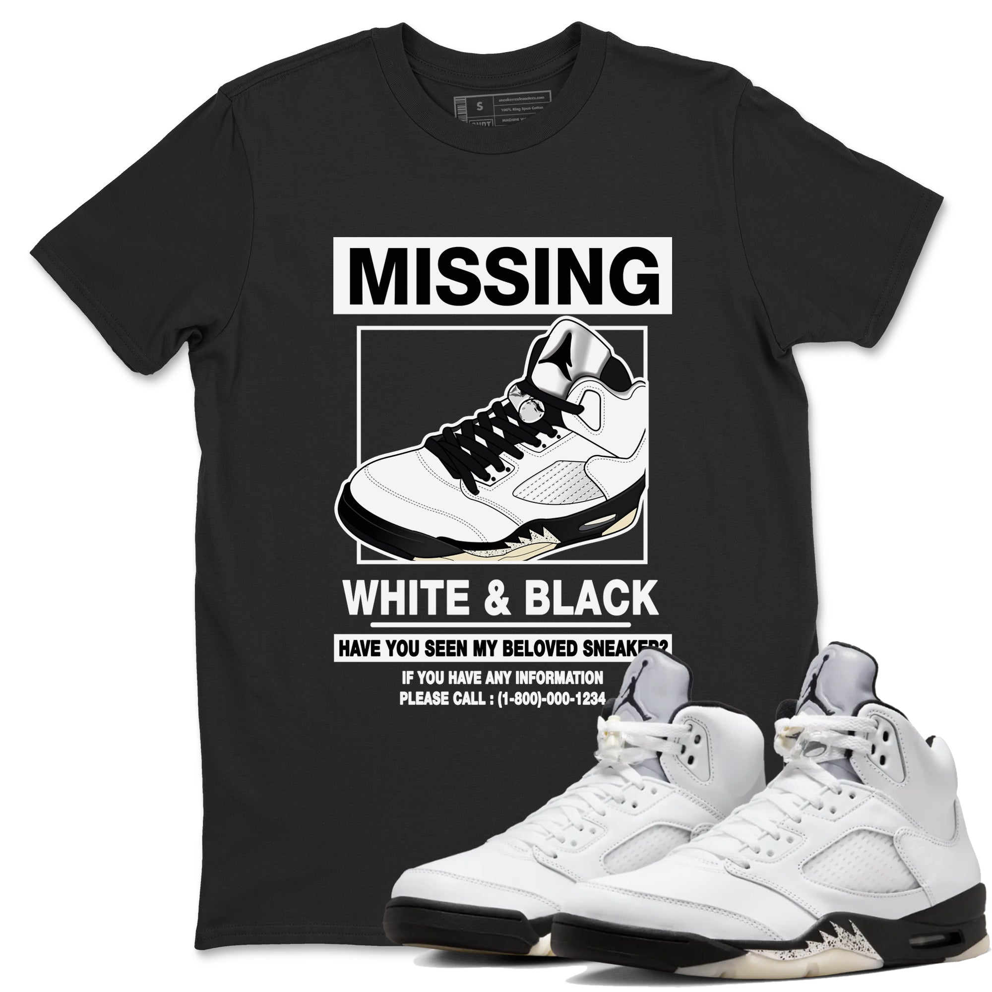 Missing snkmatch snkmatch Tees - Air Jordan 5 White Black