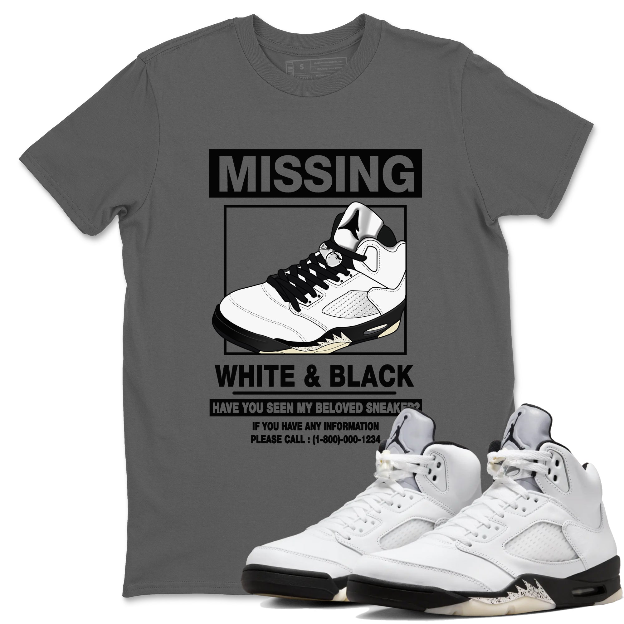 Missing snkmatch snkmatch Tees - Air Jordan 5 White Black