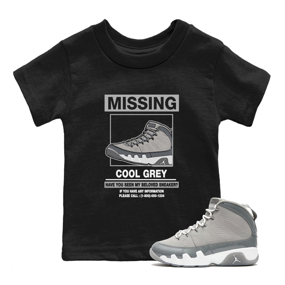 Missing snkmatch snkmatch Tees Kids - Air Jordan 9 Cool Grey