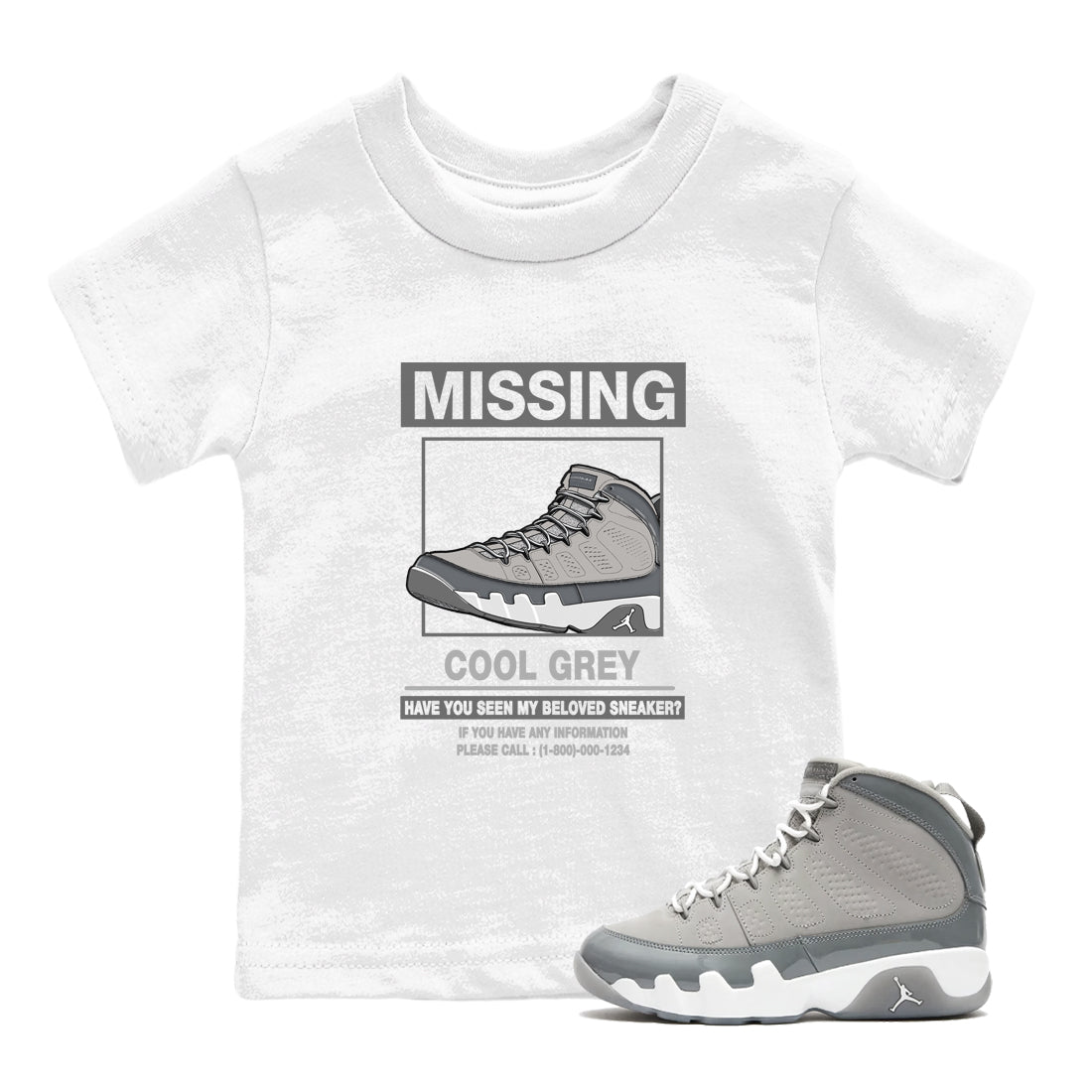 Missing snkmatch snkmatch Tees Kids - Air Jordan 9 Cool Grey