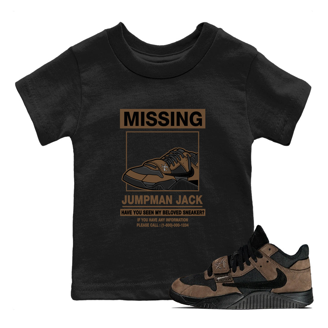 Missing snkmatch snkmatch Tees Kids - Jordan Jumpman Jack Travis Scott Dark Mocha