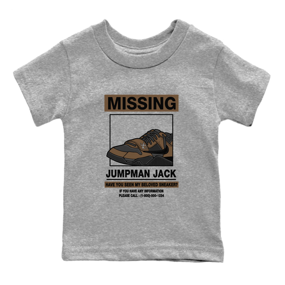 Missing snkmatch snkmatch Tees Kids - Jordan Jumpman Jack Travis Scott Dark Mocha
