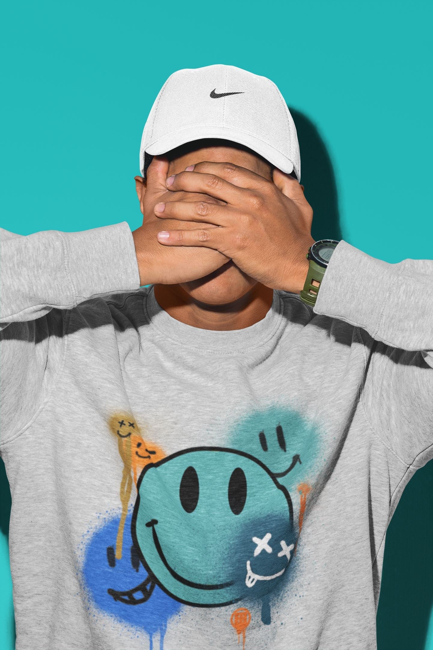 Smile Painting Unisex Tops - Yeezy 700 Faded Azure