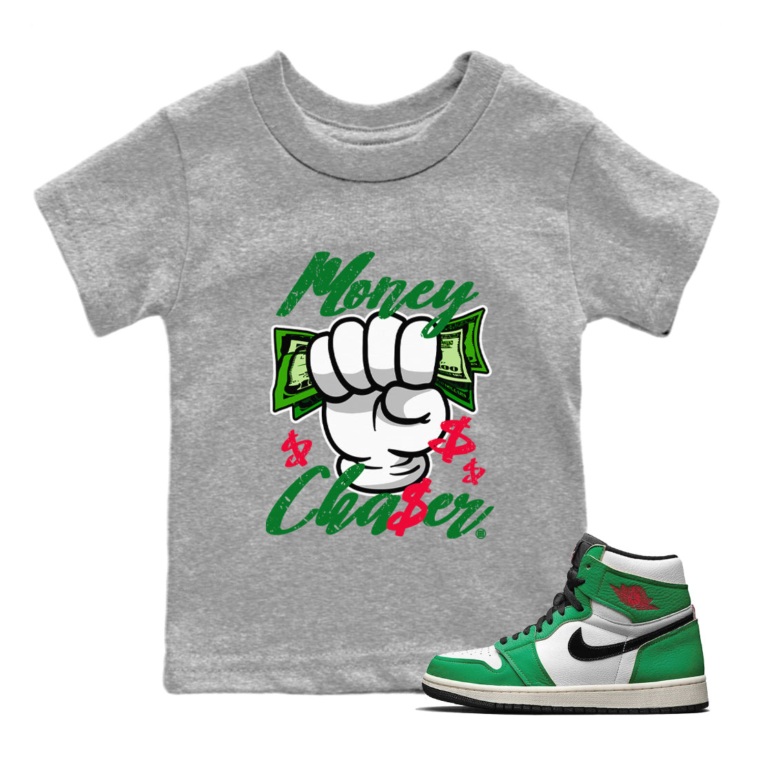 Money Chaser Kids Tops - Air Jordan 1 Lucky Green