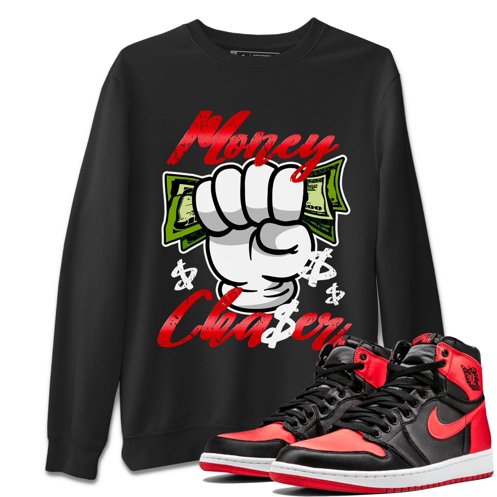 Money Chaser Unisex Tops - Air Jordan 1 Satin Bred