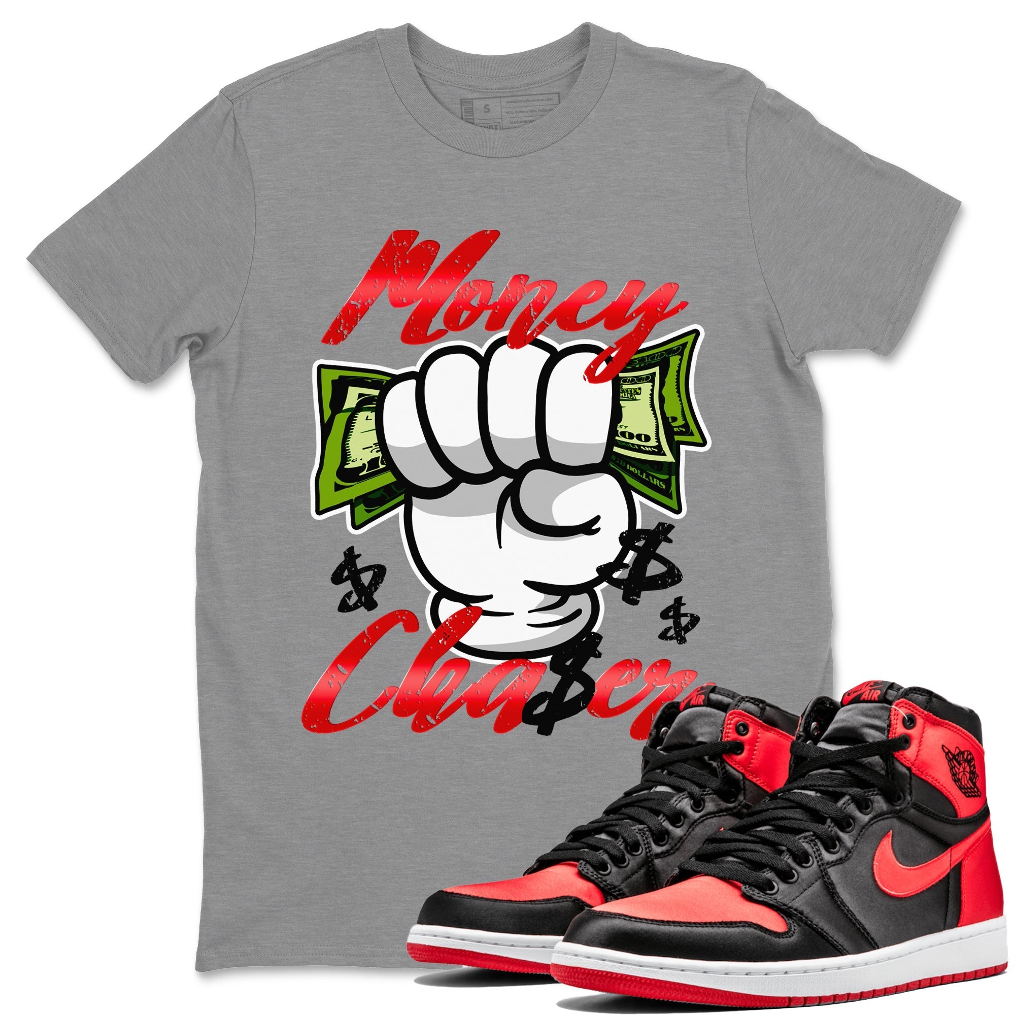 Money Chaser Unisex Tops - Air Jordan 1 Satin Bred