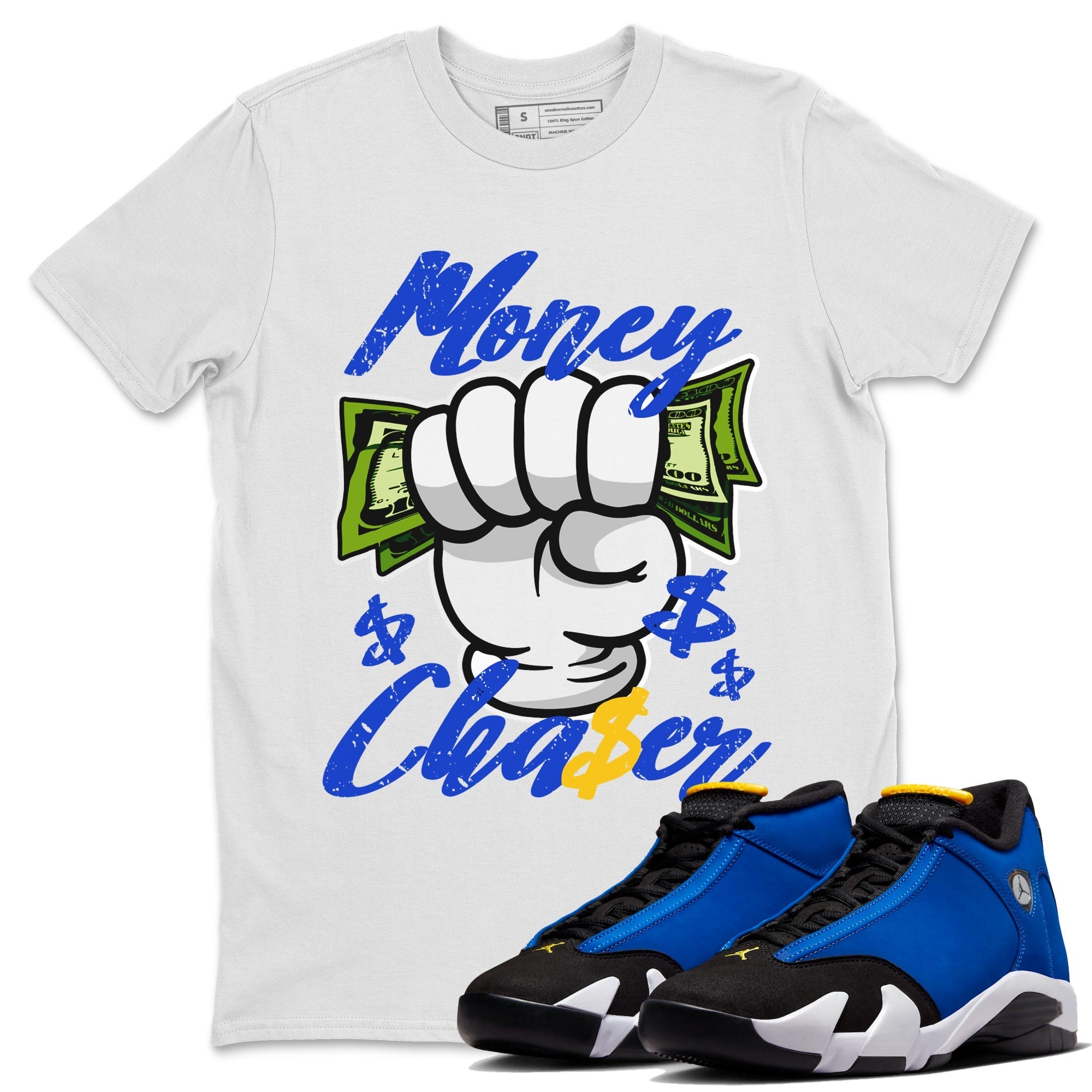 Money Chaser Unisex Tops - Air Jordan 14 Laney