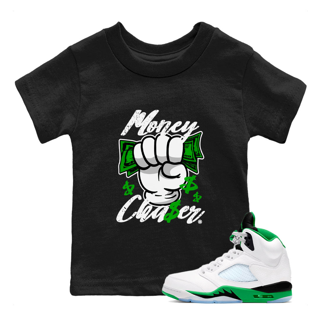 Money Chaser snkmatch Tee Kids - Air Jordan 5 Lucky Green