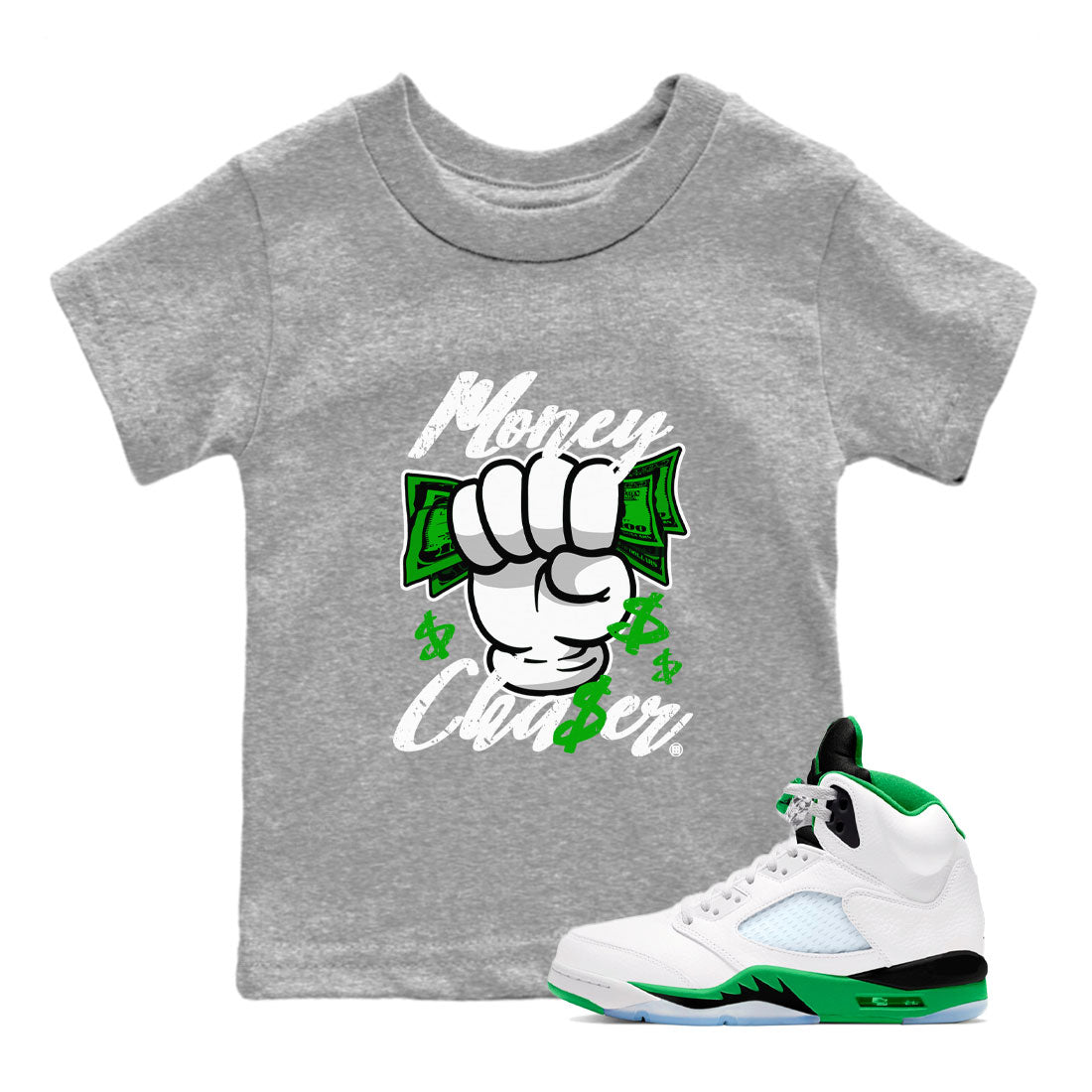 Money Chaser snkmatch Tee Kids - Air Jordan 5 Lucky Green