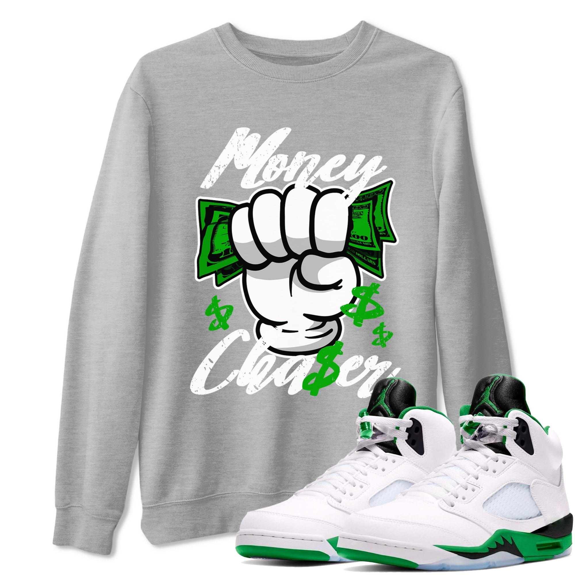 Money Chaser snkmatch Tee - Air Jordan 5 Lucky Green