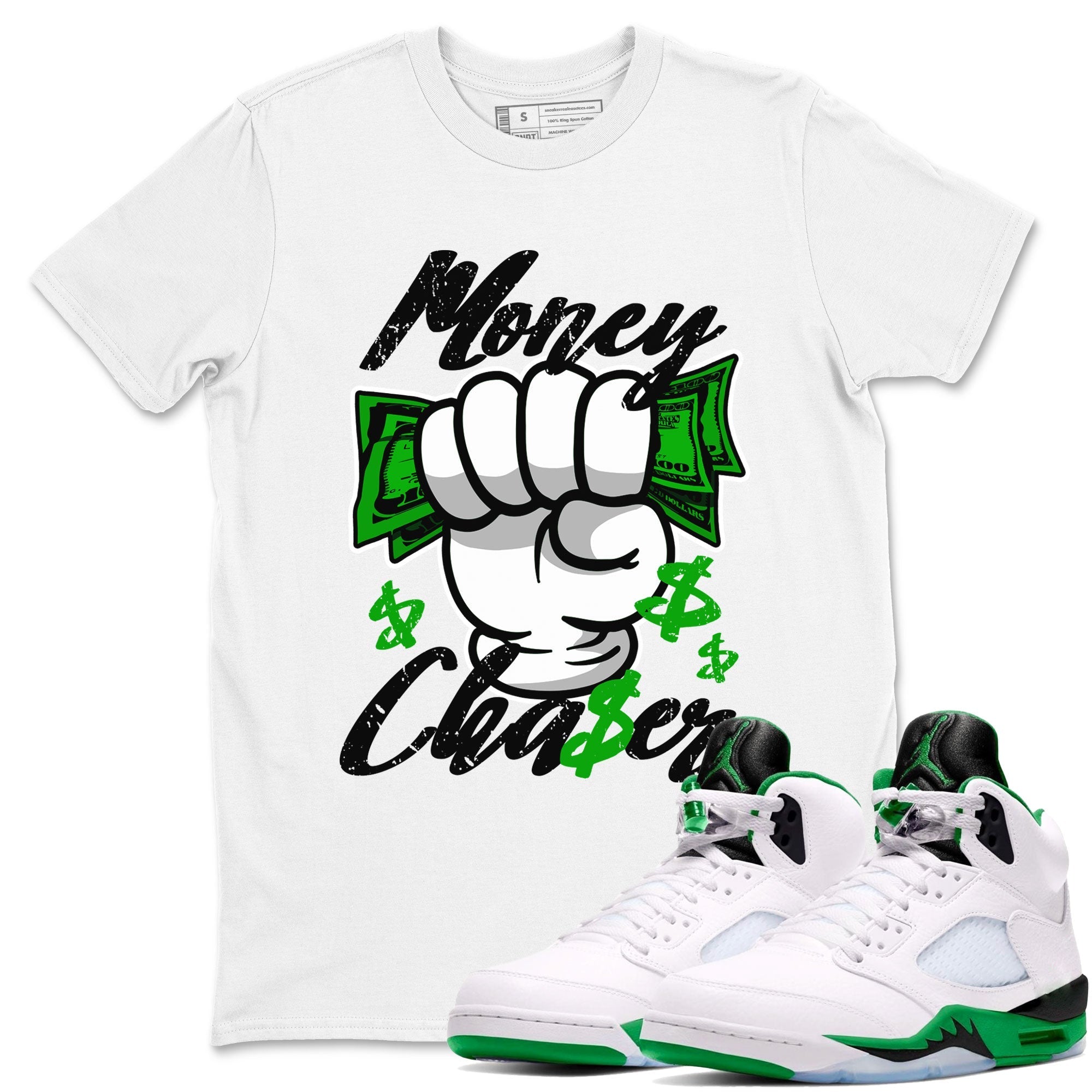 Money Chaser snkmatch Tee - Air Jordan 5 Lucky Green