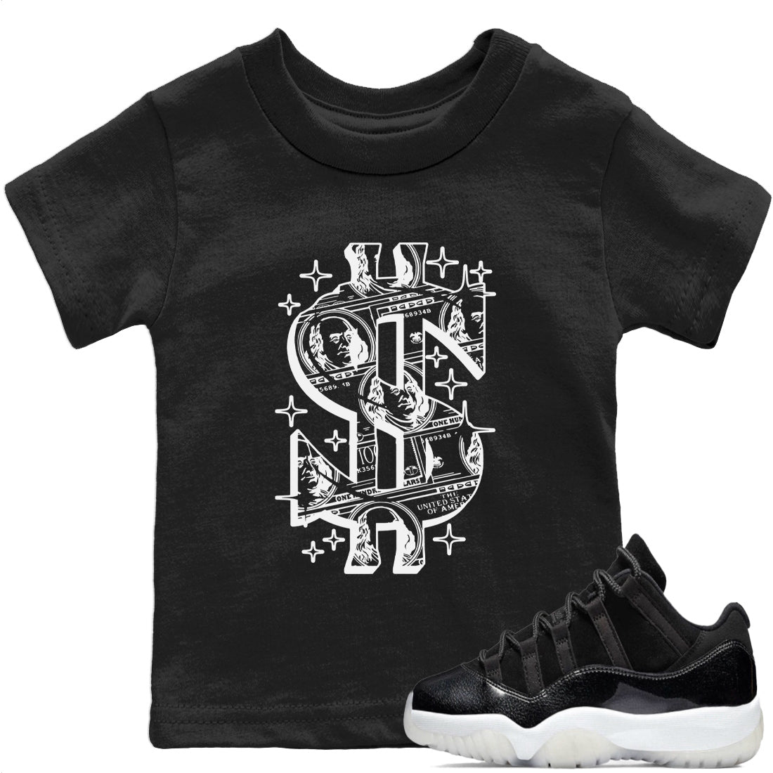 Money Dollar Kids Tops - Air Jordan 11 72-10