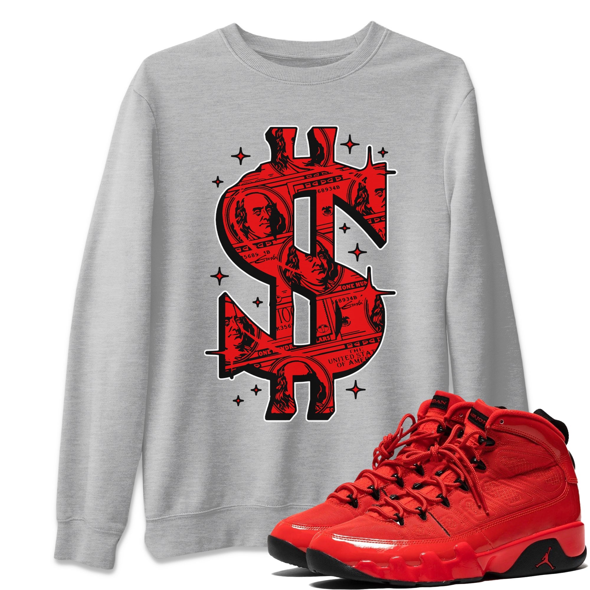 Money Dollar Unisex Tops - Air Jordan 9 Chile Red