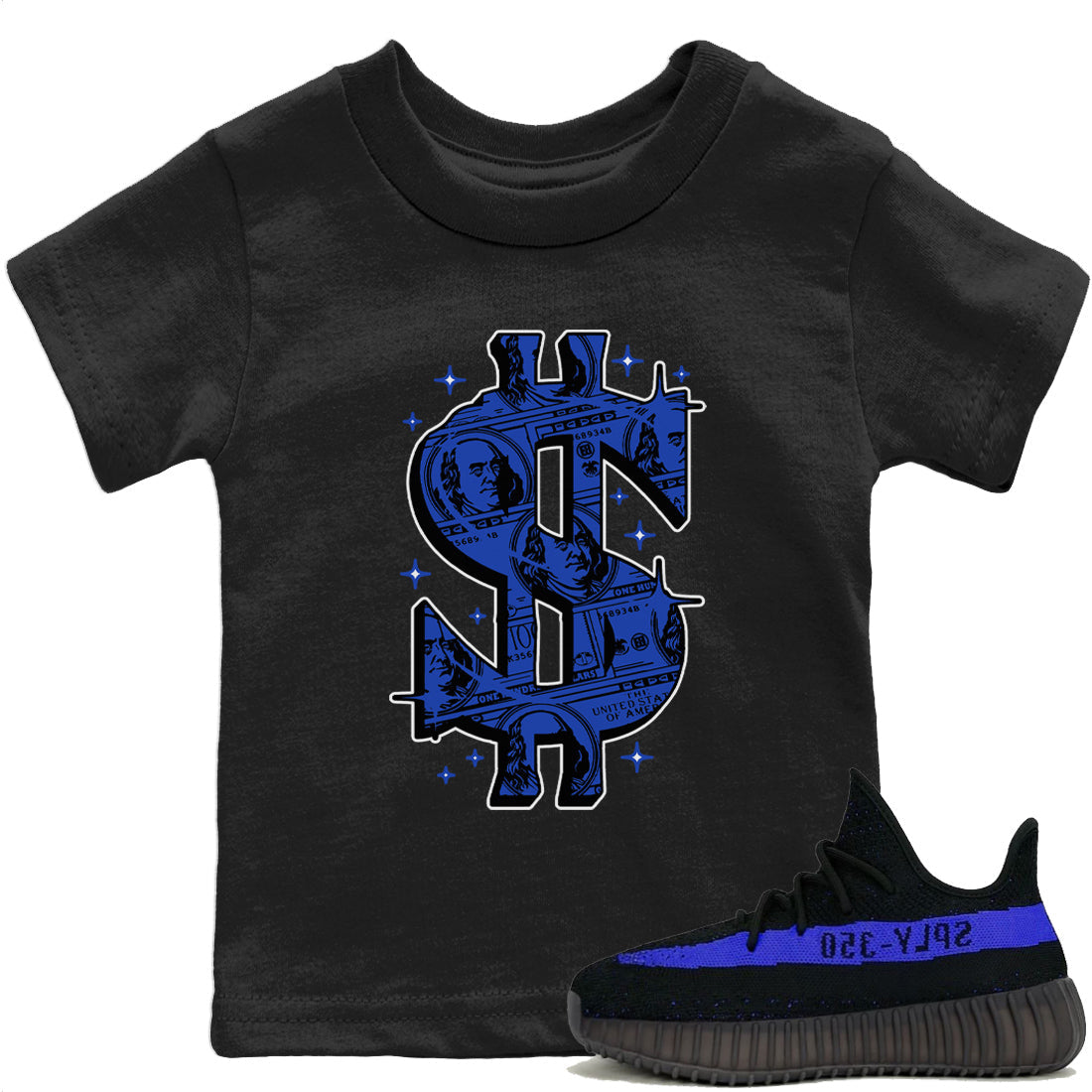 Money Dollar Kids Tops - Yeezy 350 Dazzling Blue