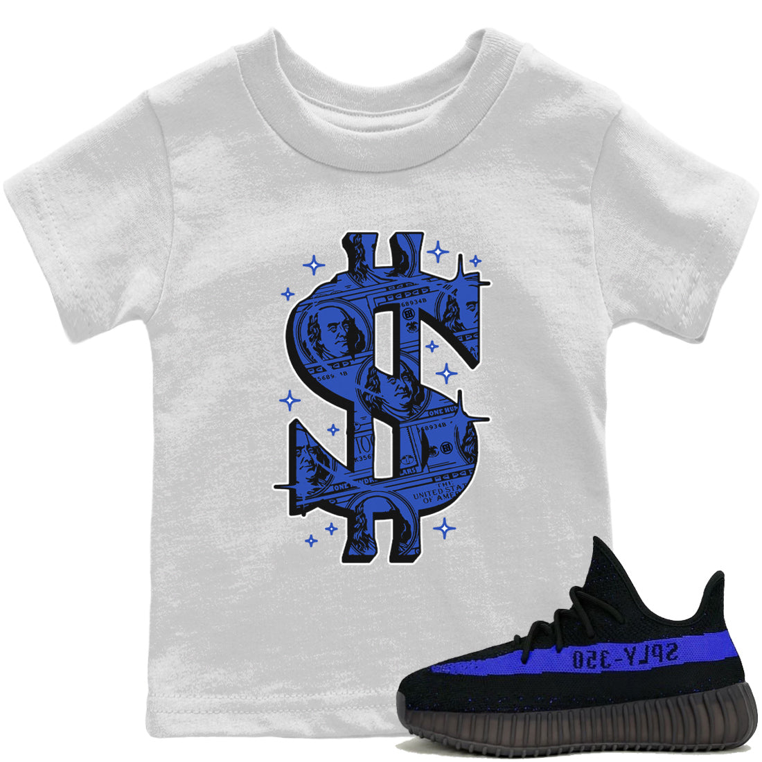 Money Dollar Kids Tops - Yeezy 350 Dazzling Blue