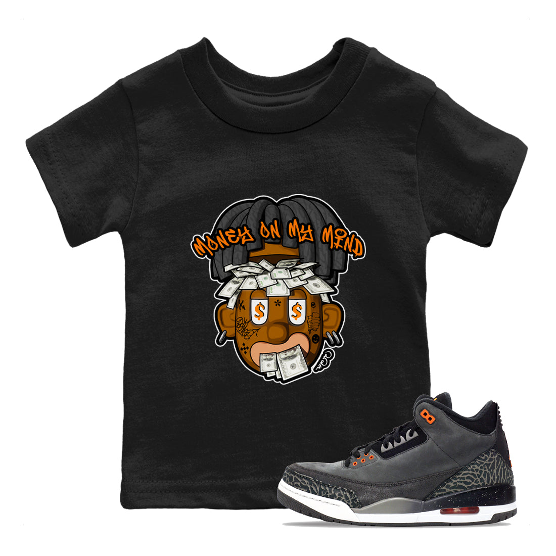 Money On My Mind snkmatch Tee Kids - Air Jordan 3 Fear