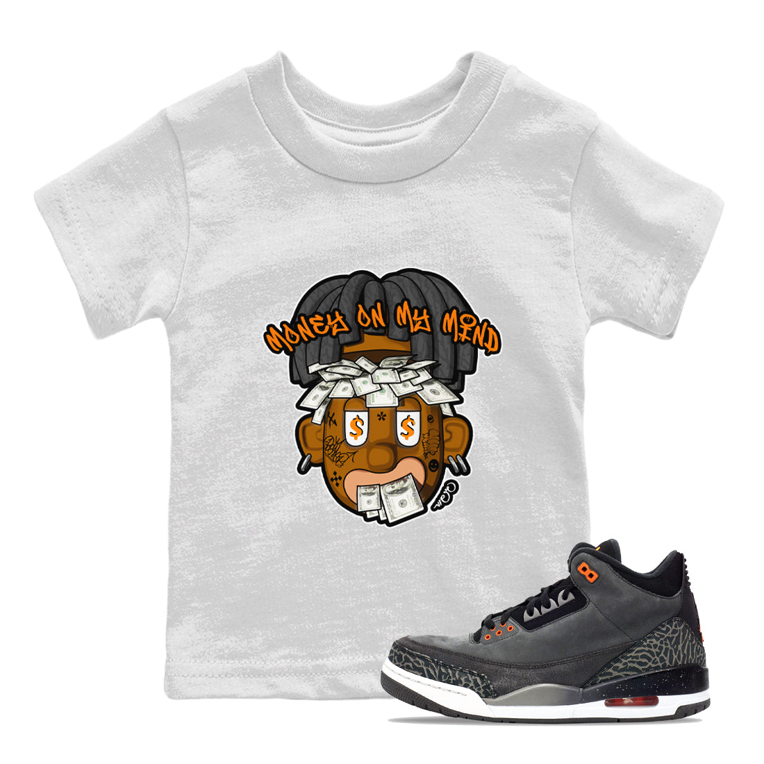 Money On My Mind snkmatch Tee Kids - Air Jordan 3 Fear