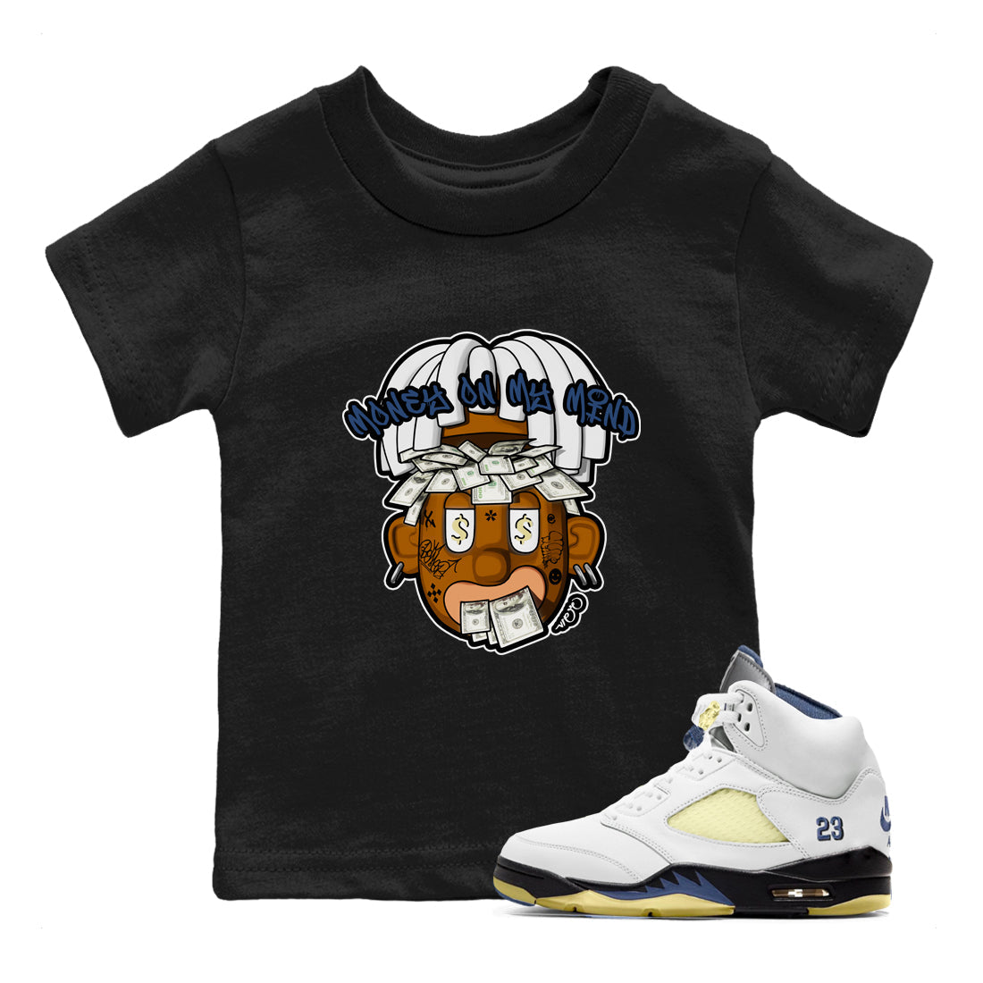 Money On My Mind snkmatch Tee Kids - Air Jordan 5 A Ma Maniere x Photon Dust