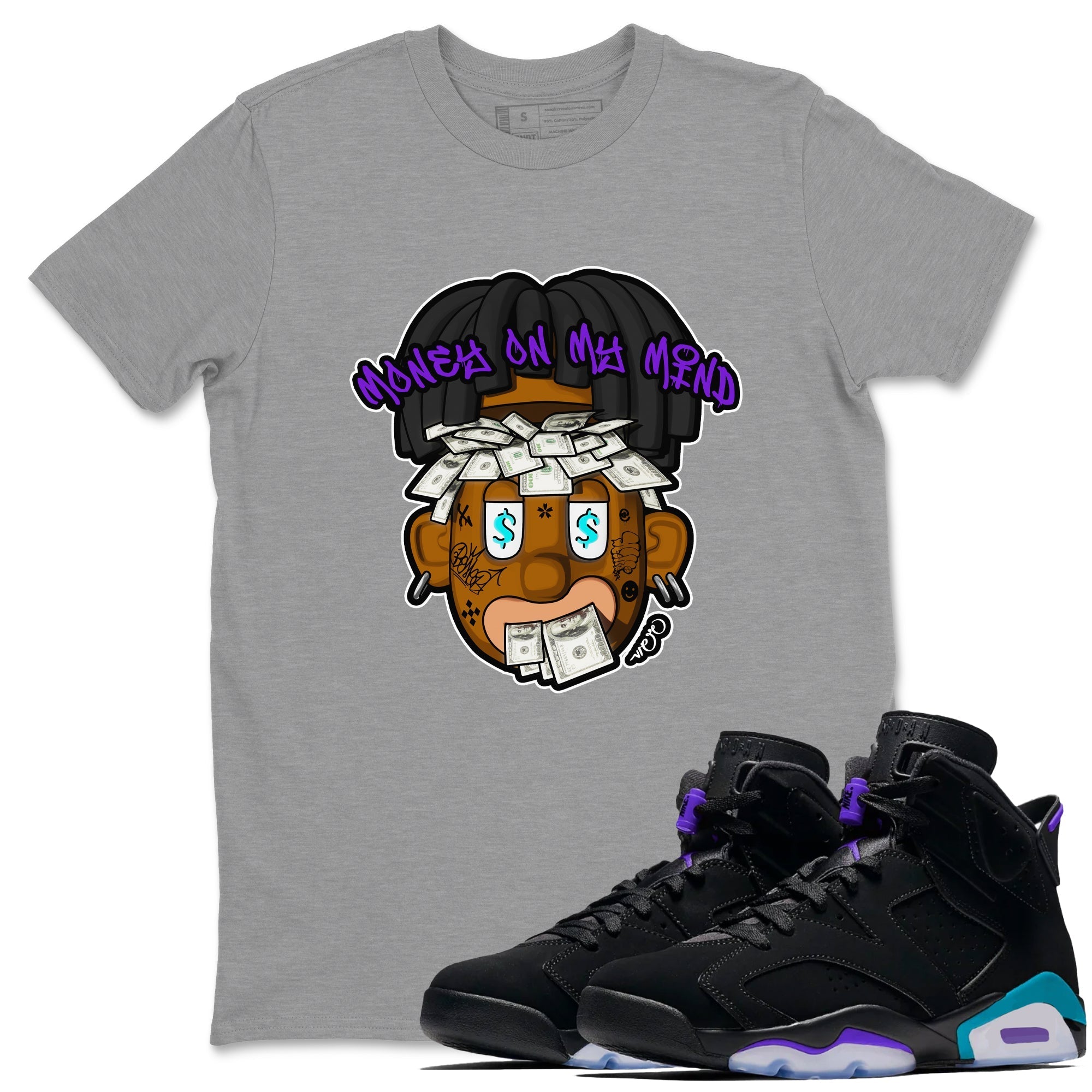 Money On My Mind snkmatch Tee - Air Jordan 6 Aqua