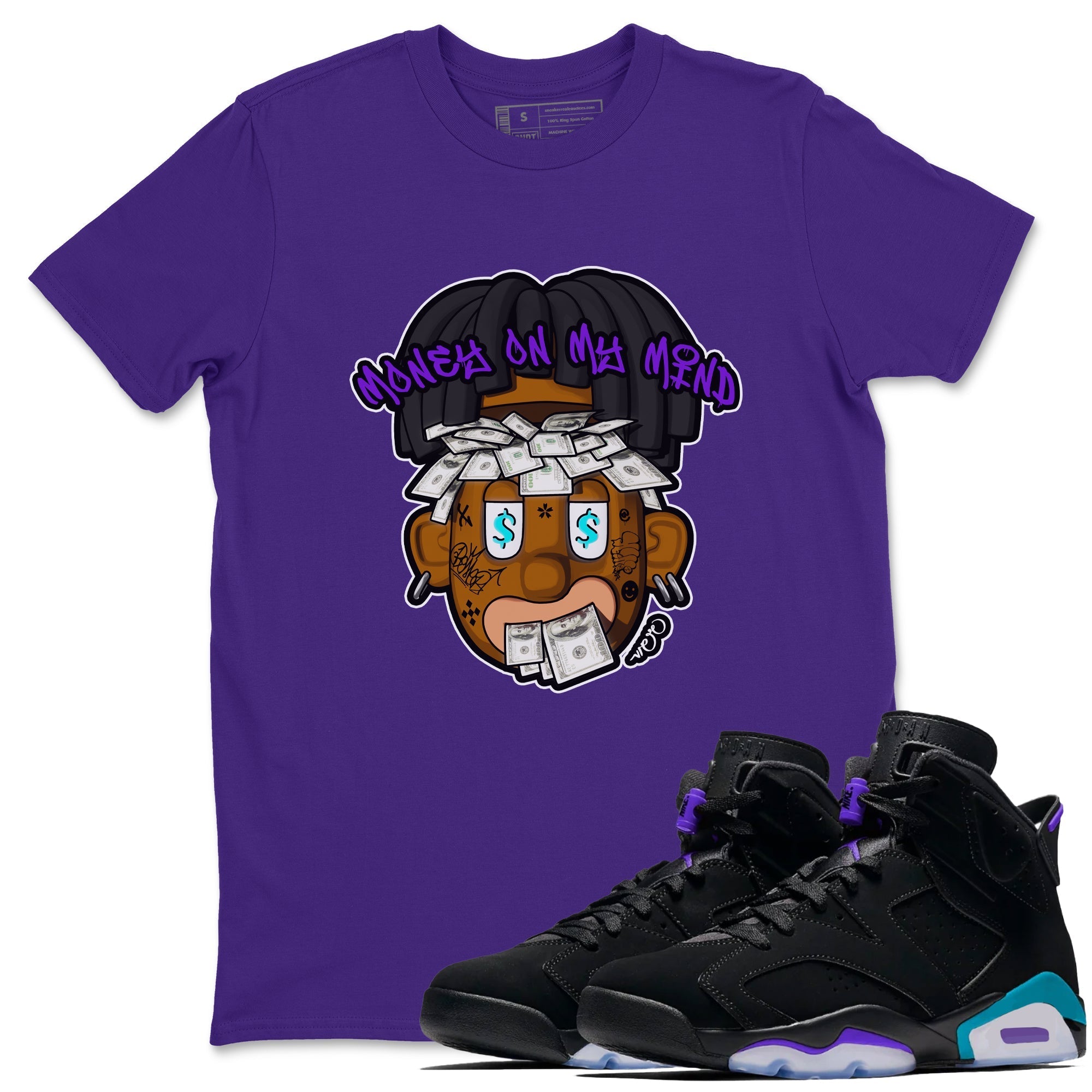 Money On My Mind snkmatch Tee - Air Jordan 6 Aqua