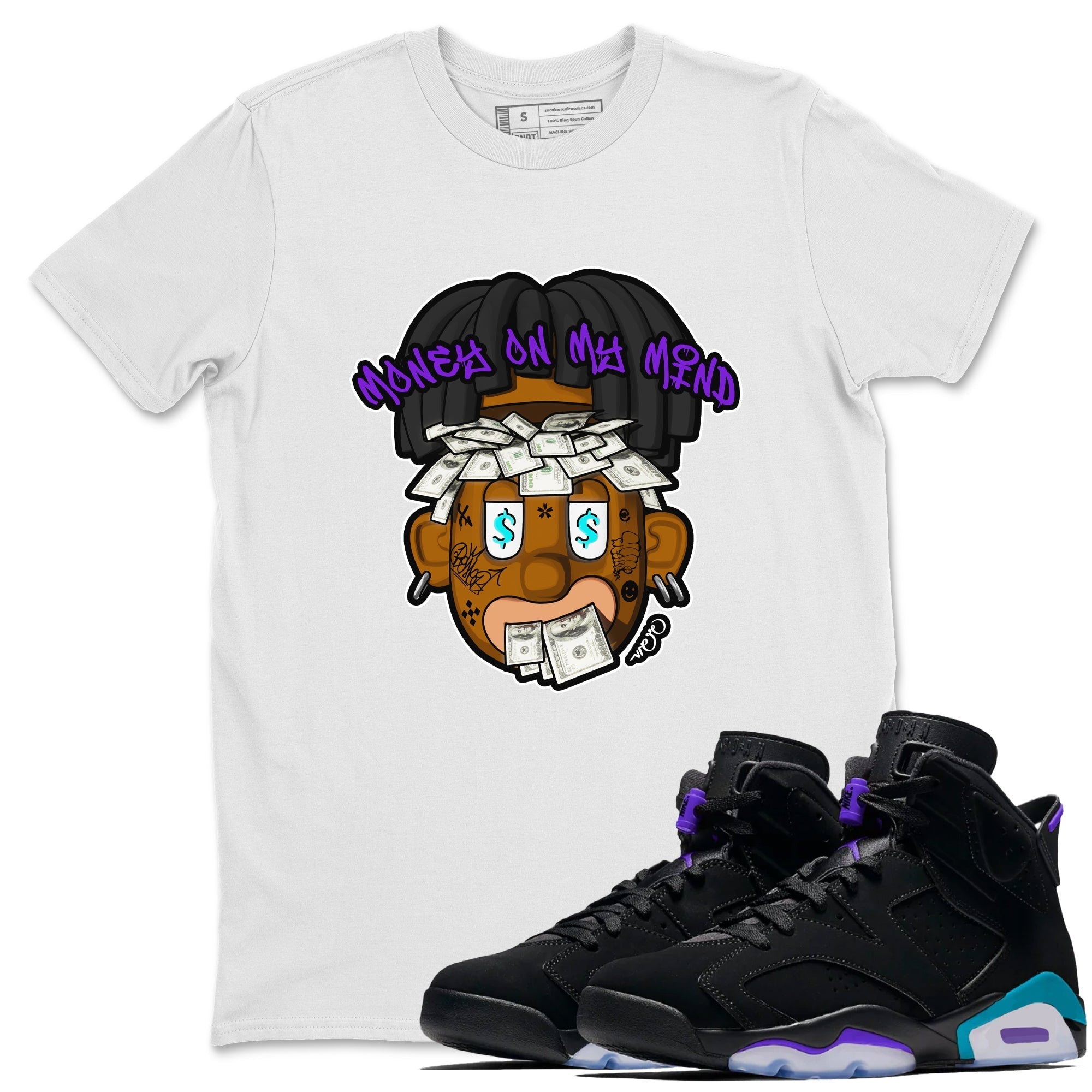 Money On My Mind snkmatch Tee - Air Jordan 6 Aqua
