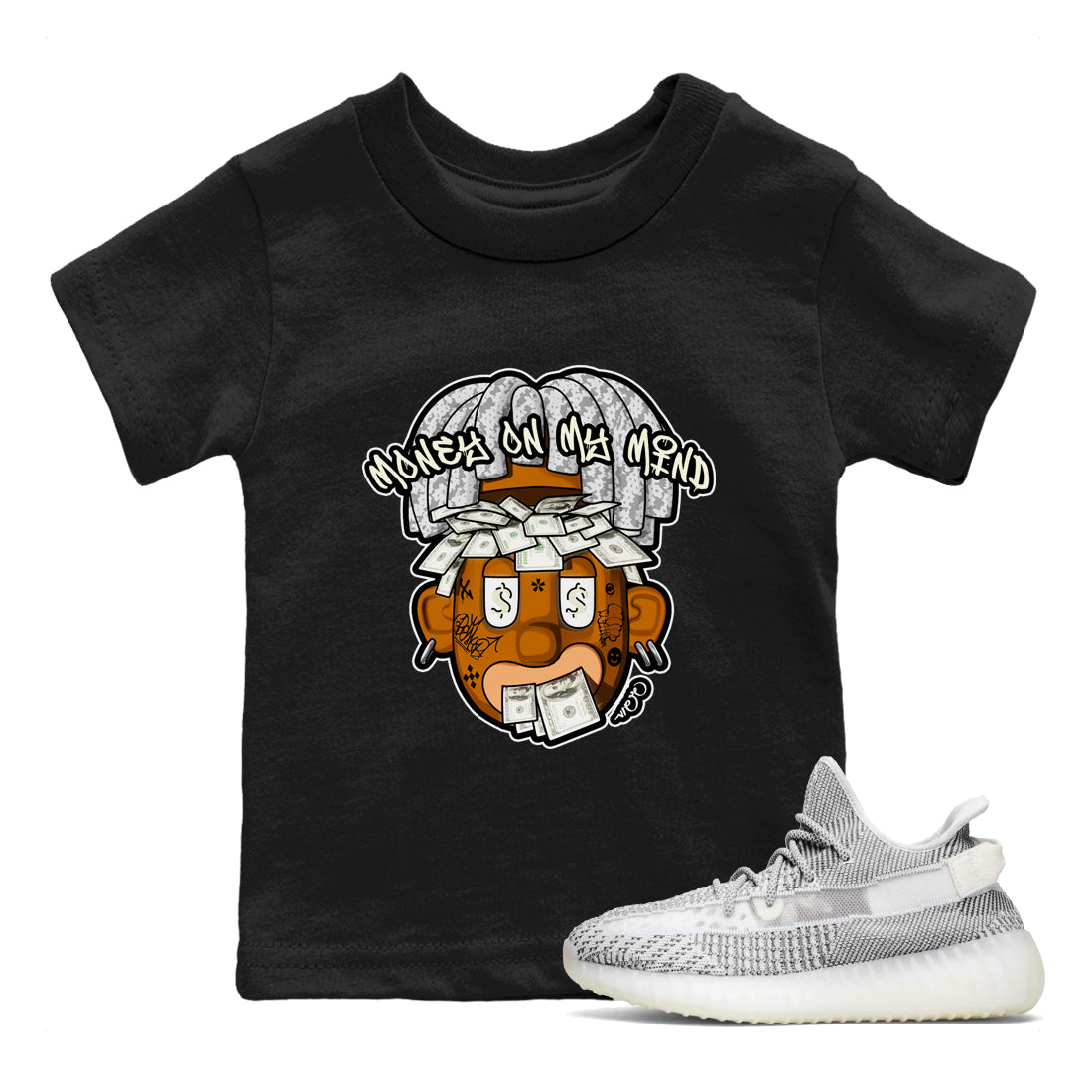 Money On My Mind snkmatch Tee Kids - Yeezy 350 Static