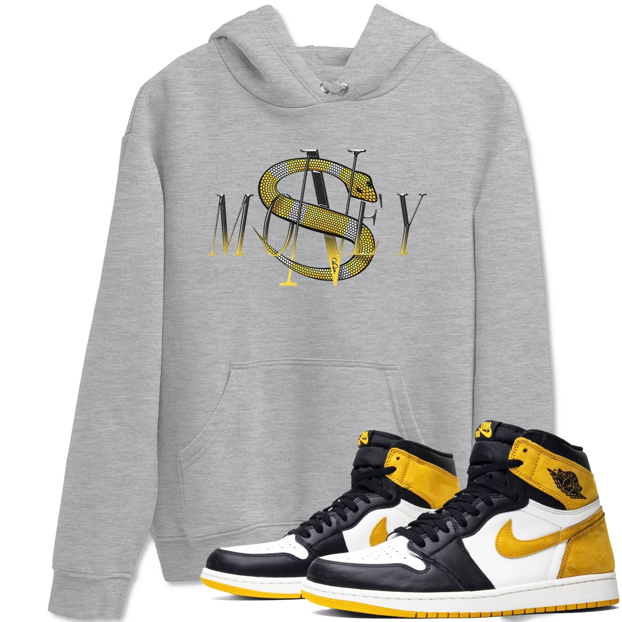 Money Snake snkmatch Tees - Air Jordan 1 Yellow Ochre