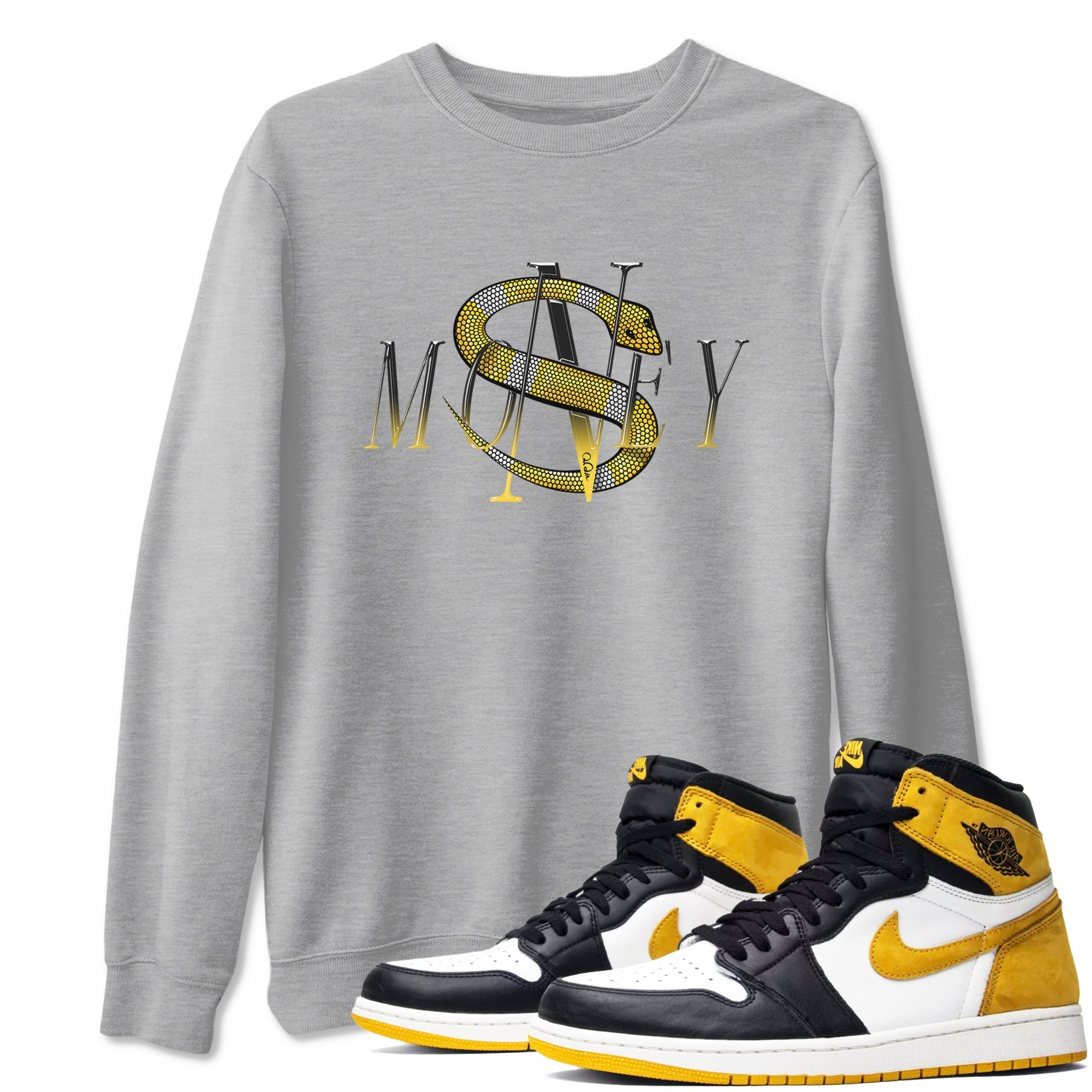 Money Snake snkmatch Tees - Air Jordan 1 Yellow Ochre