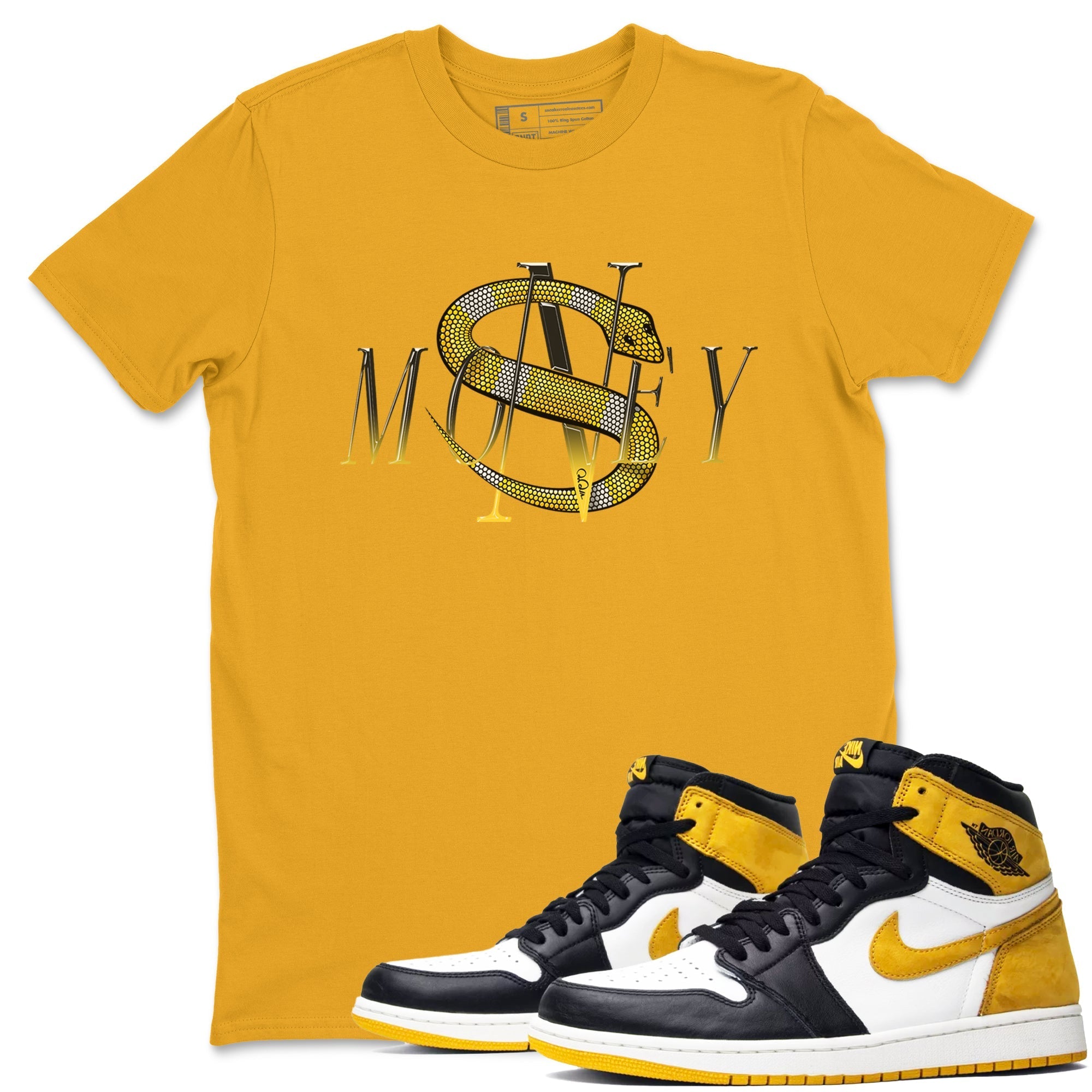 Money Snake snkmatch Tees - Air Jordan 1 Yellow Ochre