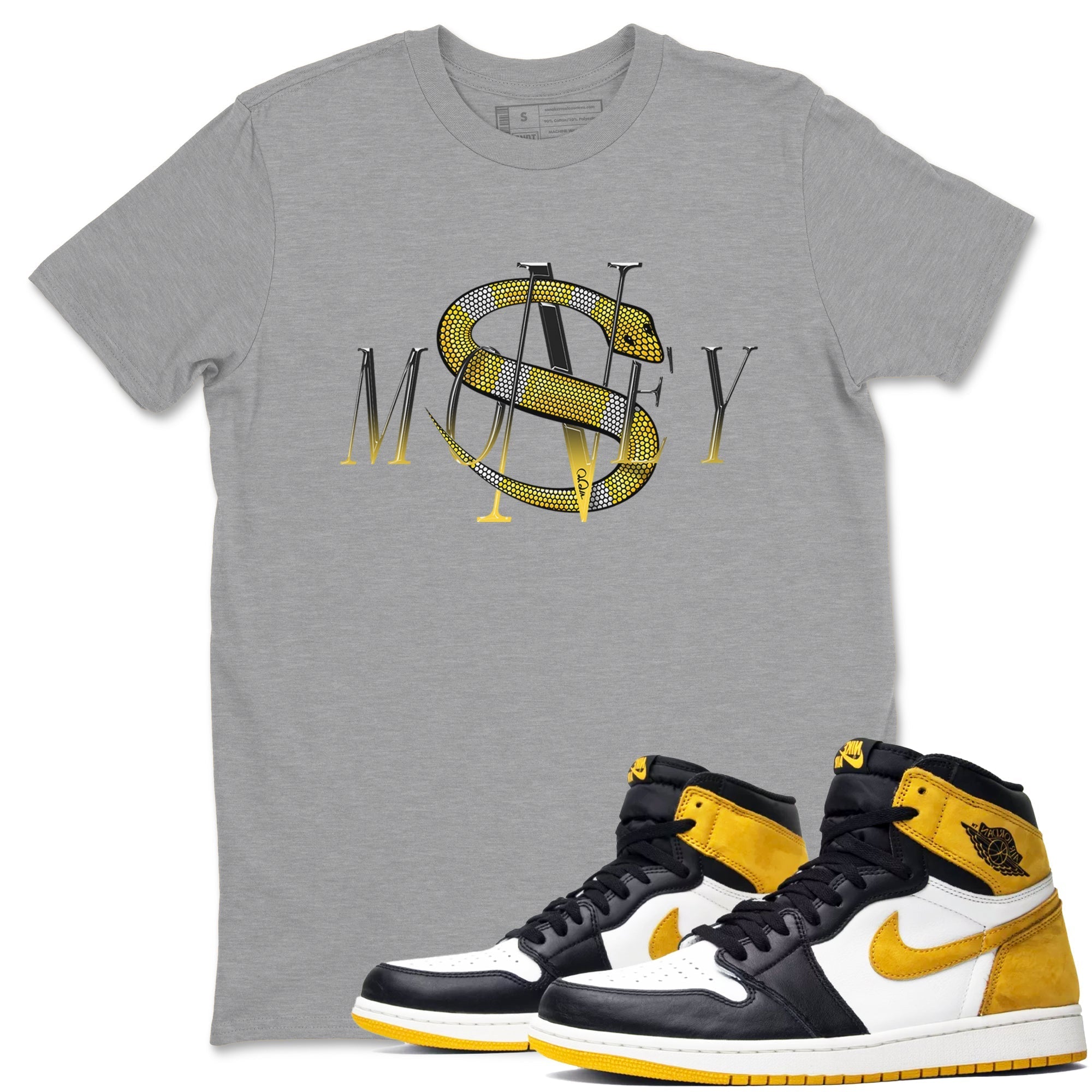 Money Snake snkmatch Tees - Air Jordan 1 Yellow Ochre