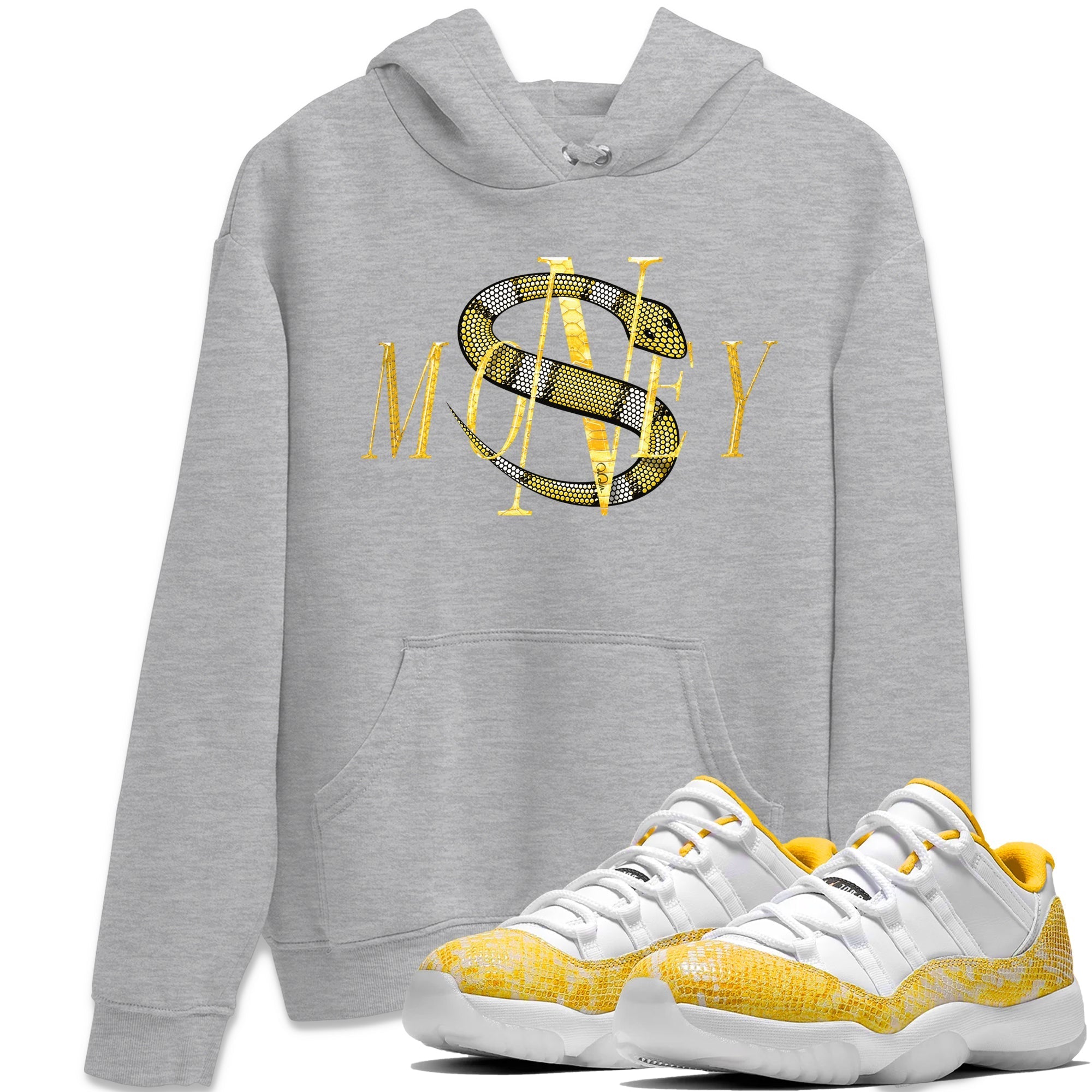 Money Snake Unisex Tops - Air Jordan 11 Yellow Python