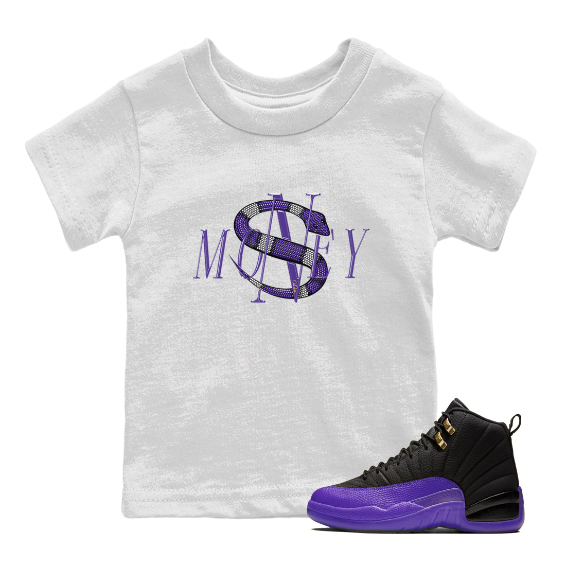 Money Snake Kids Tops - Air Jordan 12 Field Purple