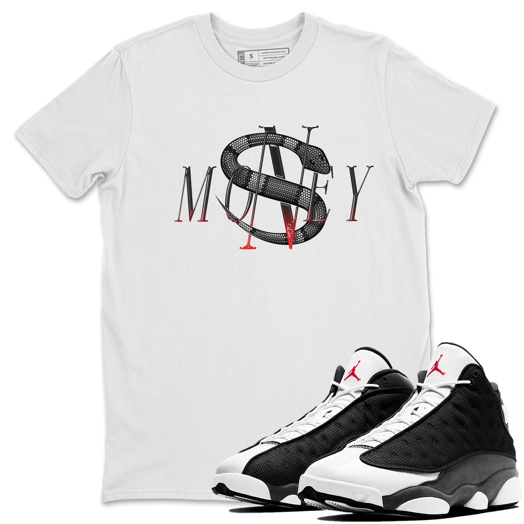 Money Snake Unisex Tops - Air Jordan 13 Black Flint
