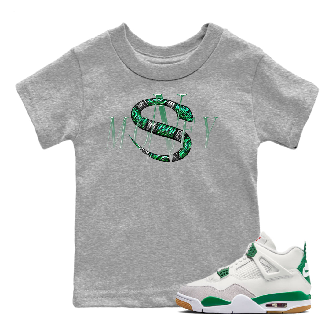 Money Snake Kids Tops - Air Jordan 4 Pine Green SB