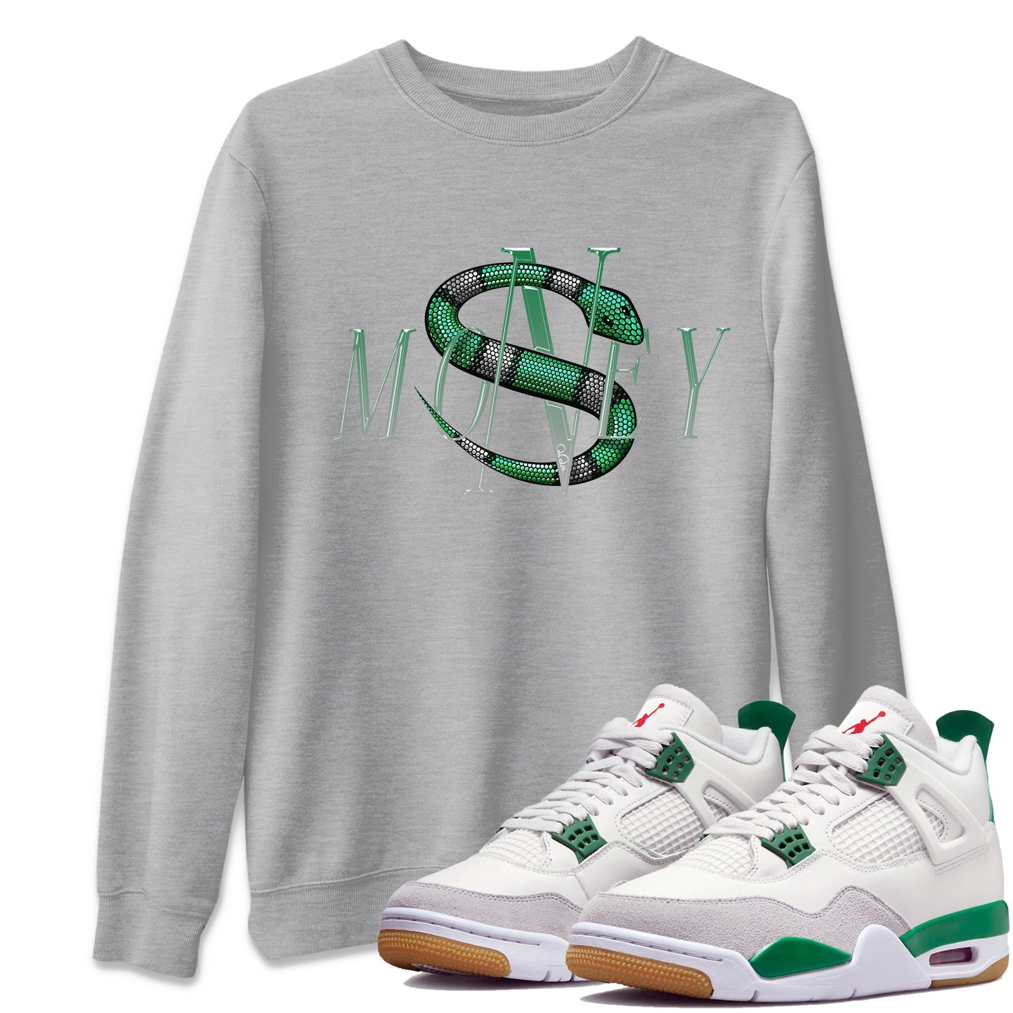 Money Snake Unisex Tops - Air Jordan 4 Pine Green SB