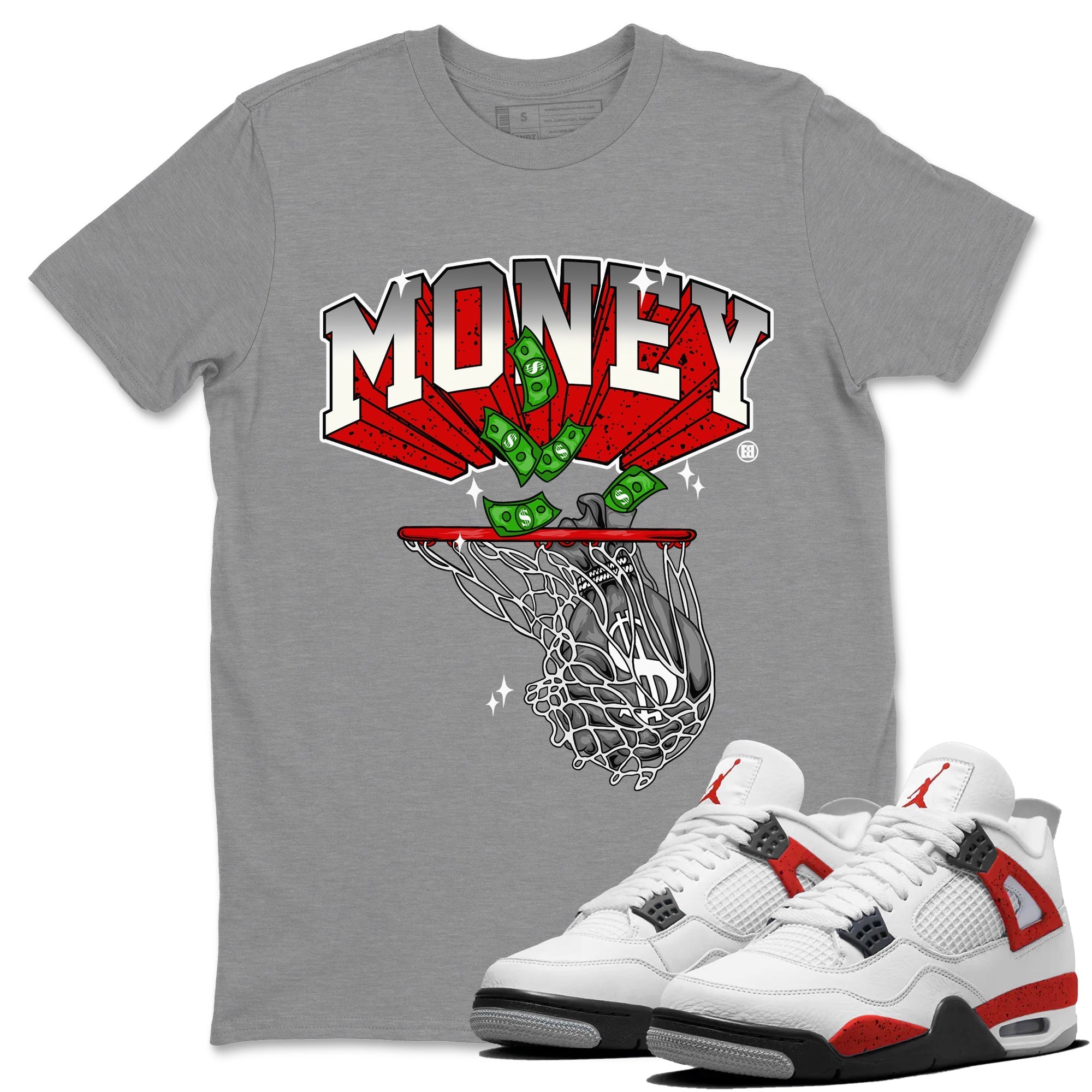 Money Swish Unisex Tops - Air Jordan 4 Red Cement