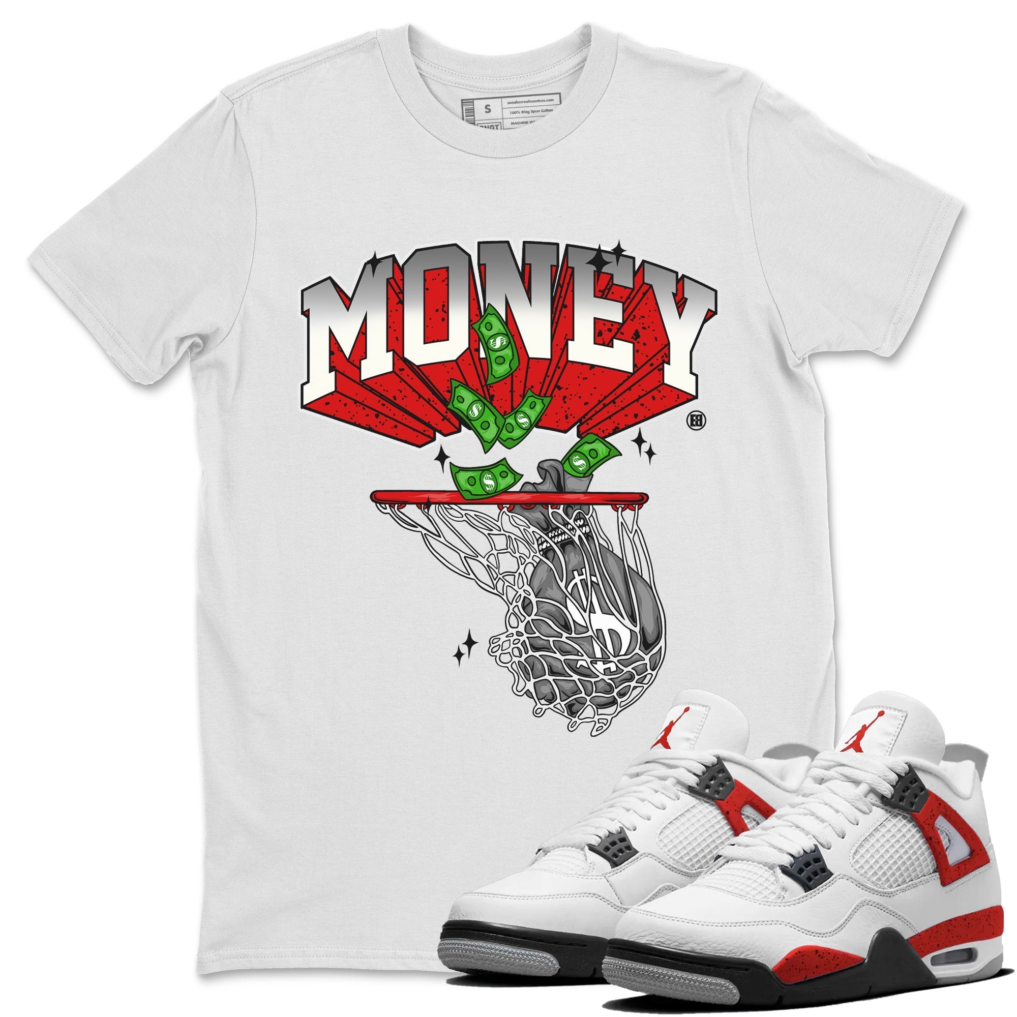 Money Swish Unisex Tops - Air Jordan 4 Red Cement