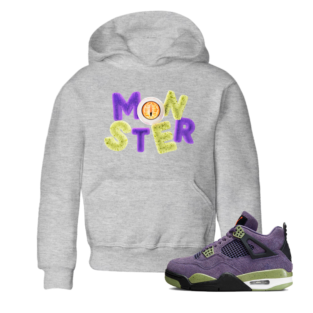 Monster snkmatch Tee Kids - Air Jordan 4 Canyon Purple